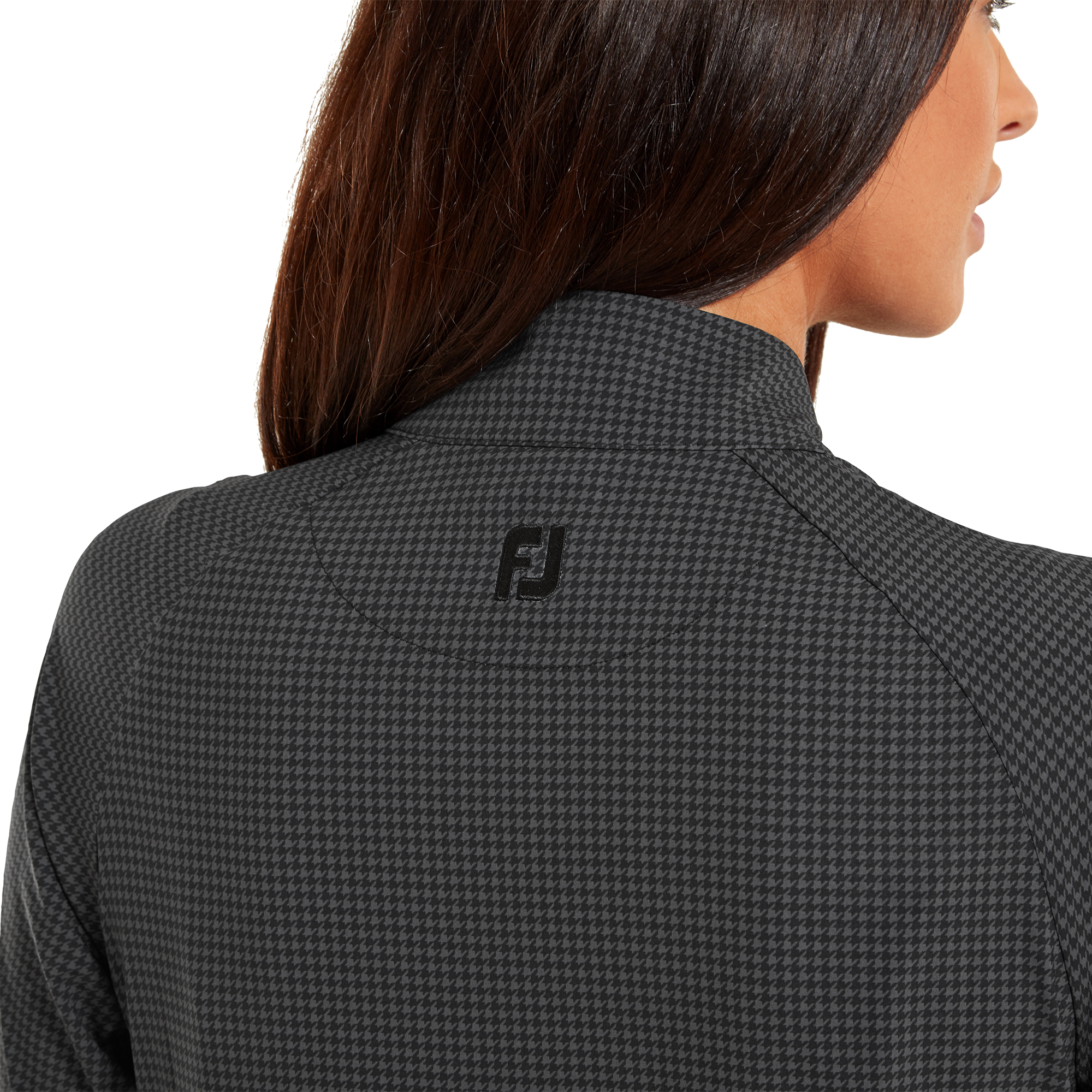 Gewebte Jacke mit Hahnentritt Print