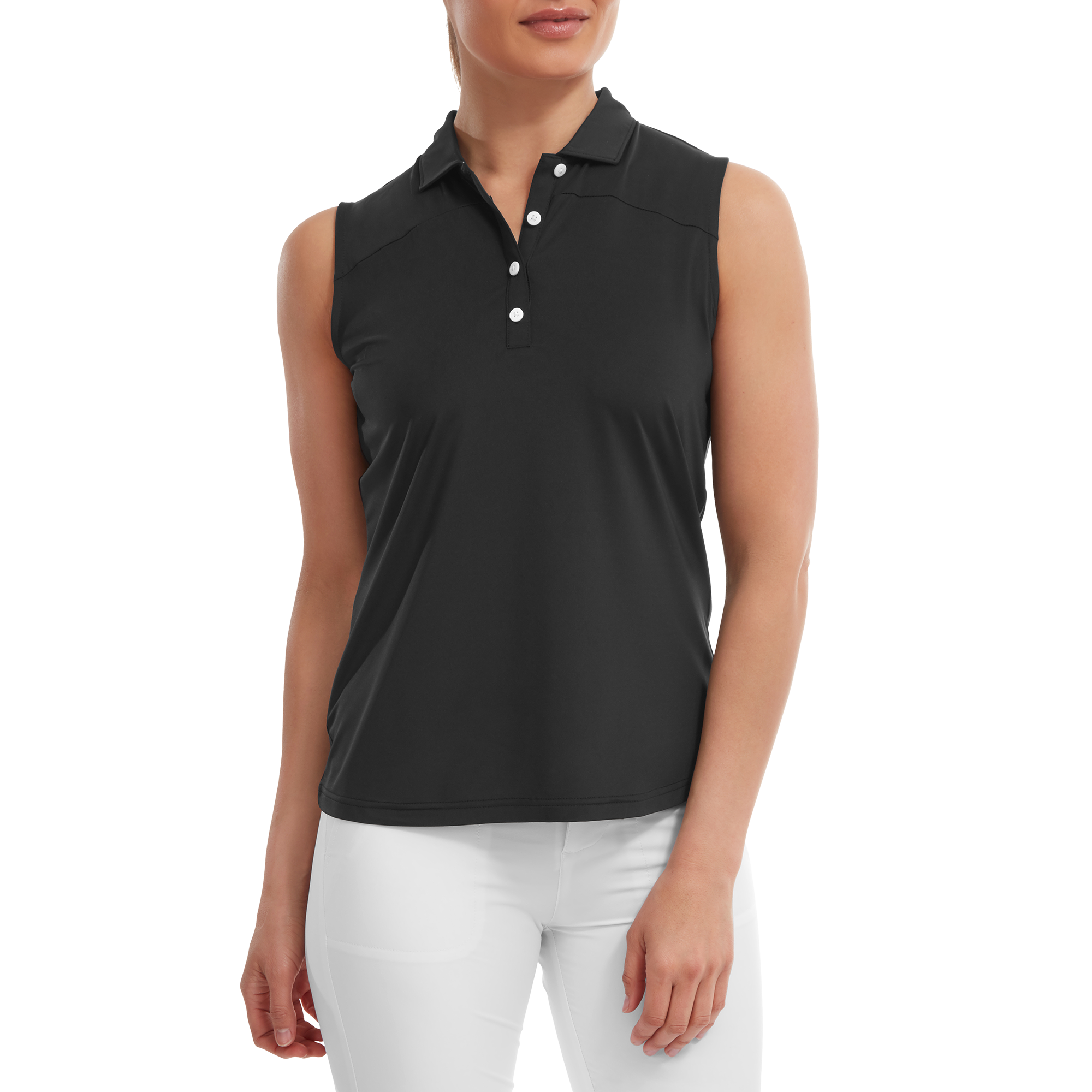 Polo en Fil d'Ecosse sans manche avec dos en maille