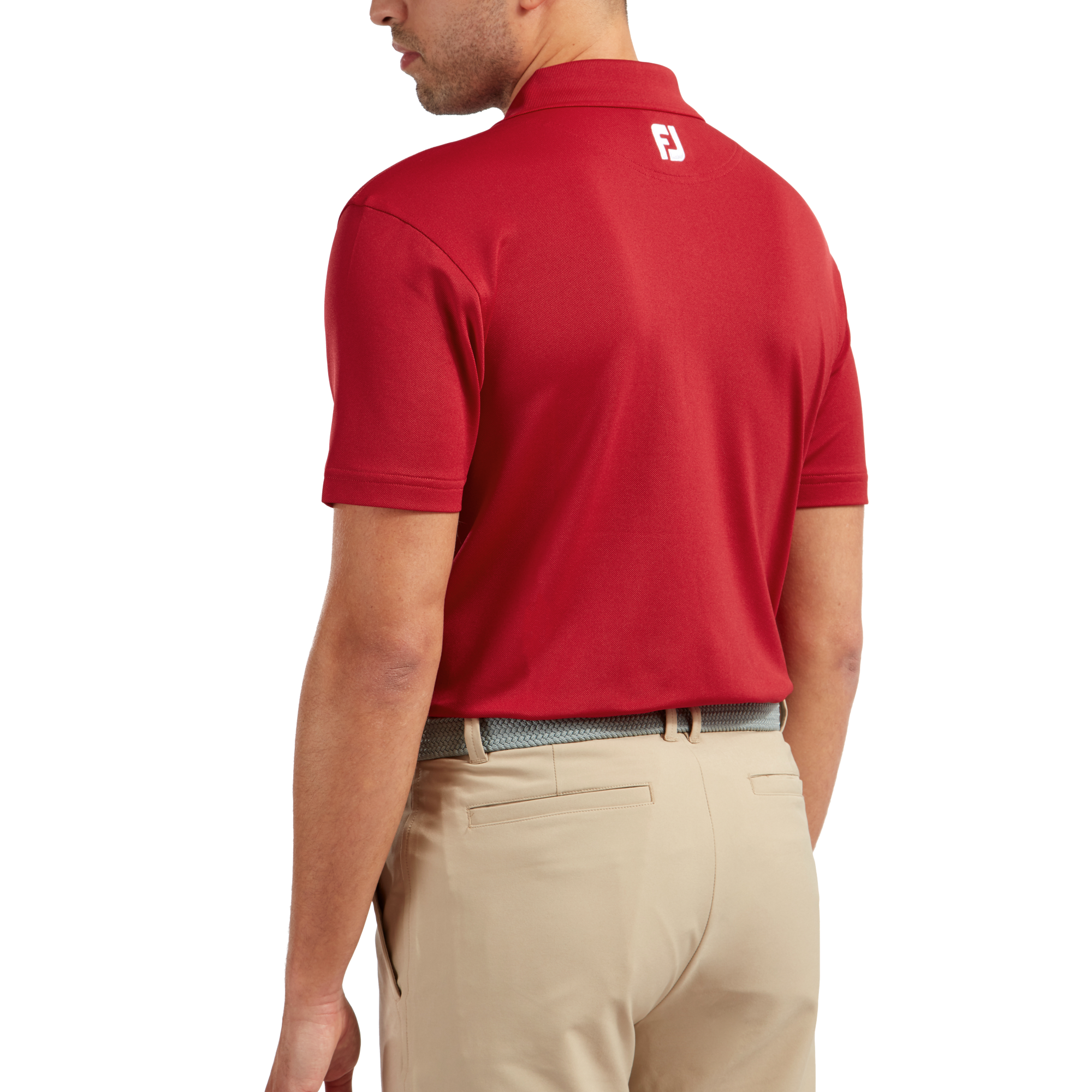 Stretch Piqu&eacute; mit Rippenstrick-Kragen, Uni