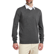 Wollmischpullover mit V-Kragen
