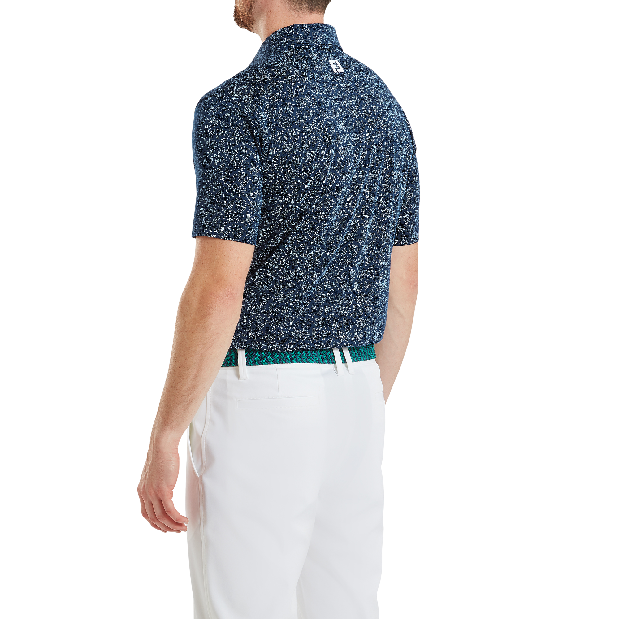 Polo en fil d'Ecosse imprim&eacute; fleuri