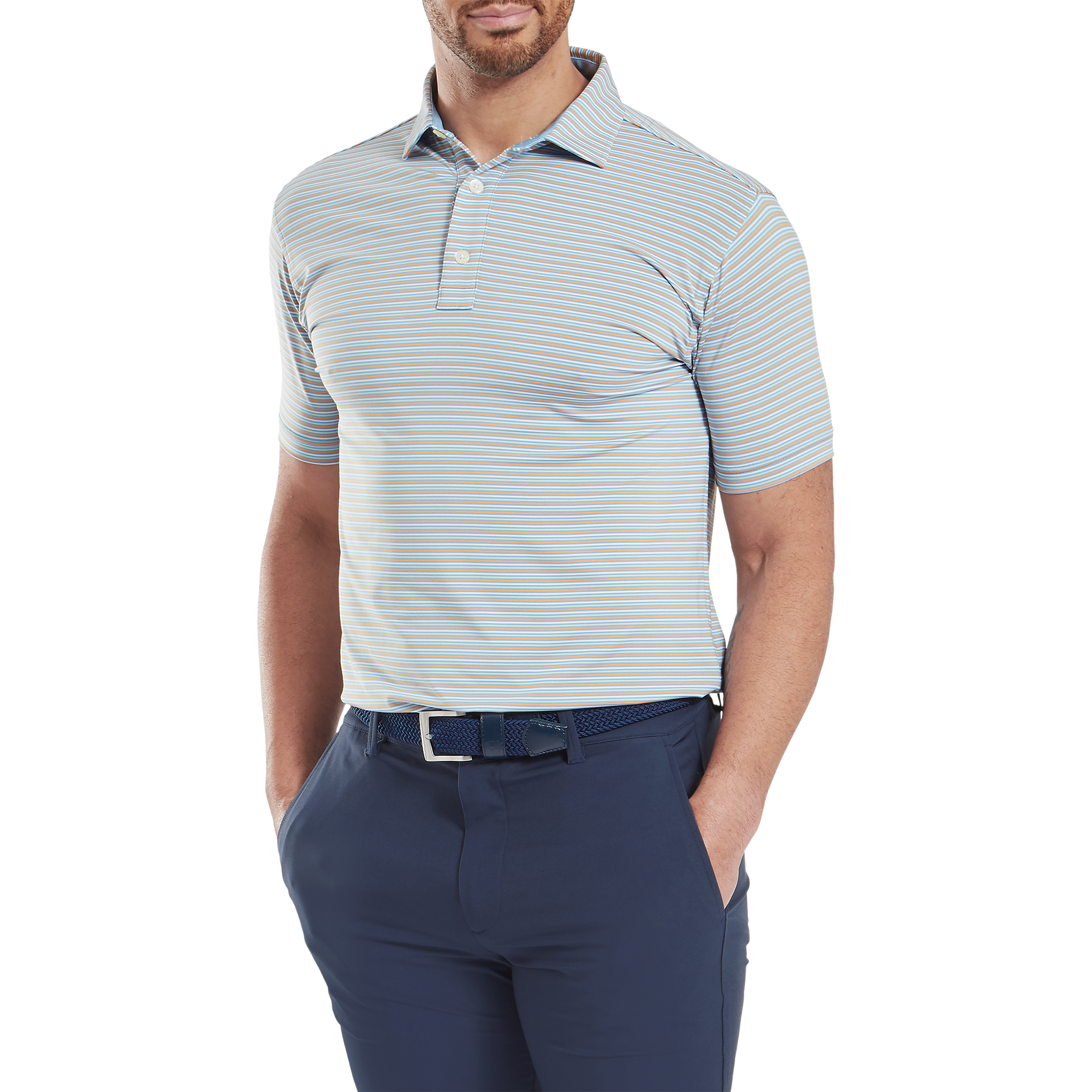 Polo en fil d'Ecosse &agrave; rayures