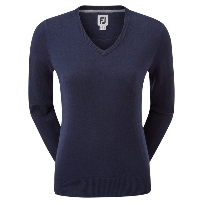 Wollmischpullover mit V-Ausschnitt