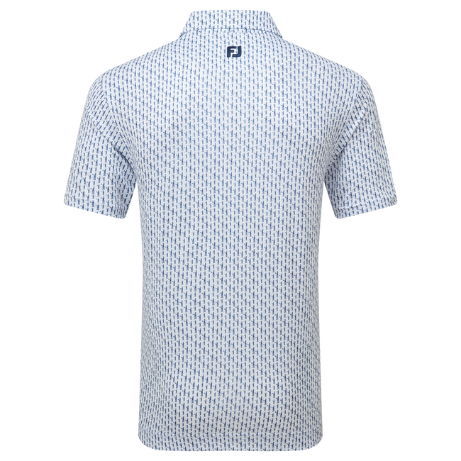 Polo en fil d'Ecosse imprimé silhouette