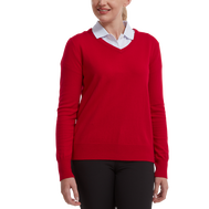 Wollmischpullover mit V-Ausschnitt