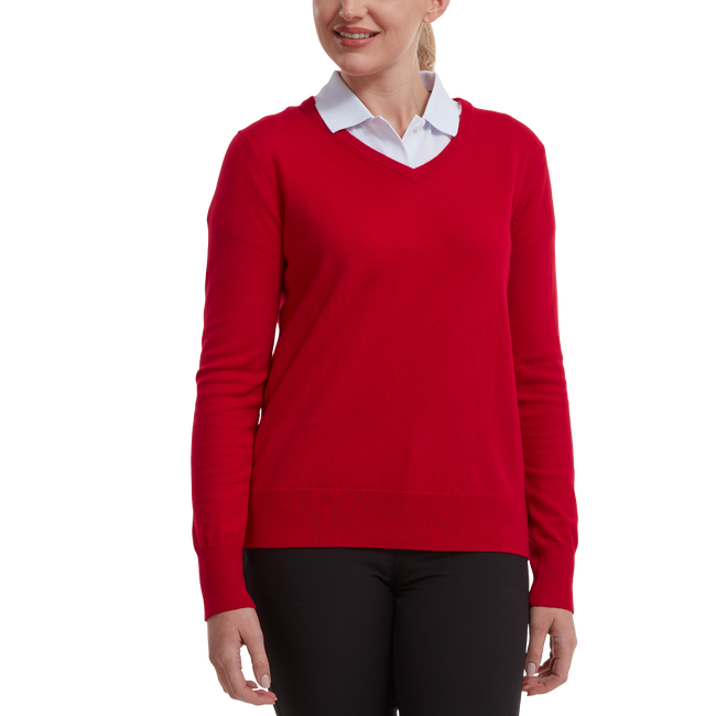 Wollmischpullover mit V-Ausschnitt