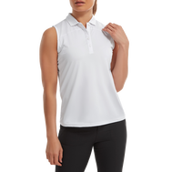 Polo en Fil d'Ecosse sans manche avec dos en maille