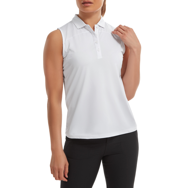 Polo en Fil d'Ecosse sans manche avec dos en maille