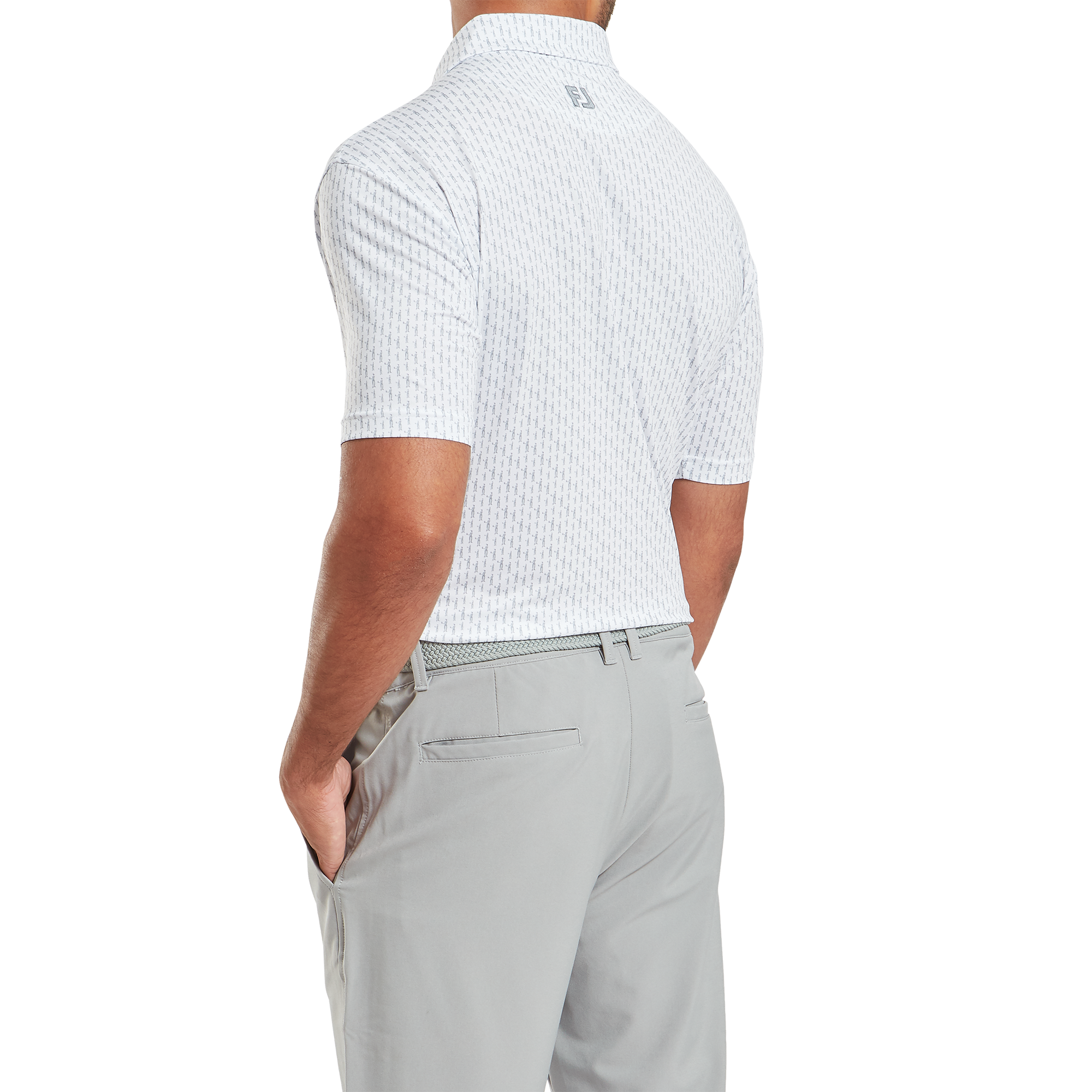 Polo en fil d'Ecosse imprim&eacute; silhouette