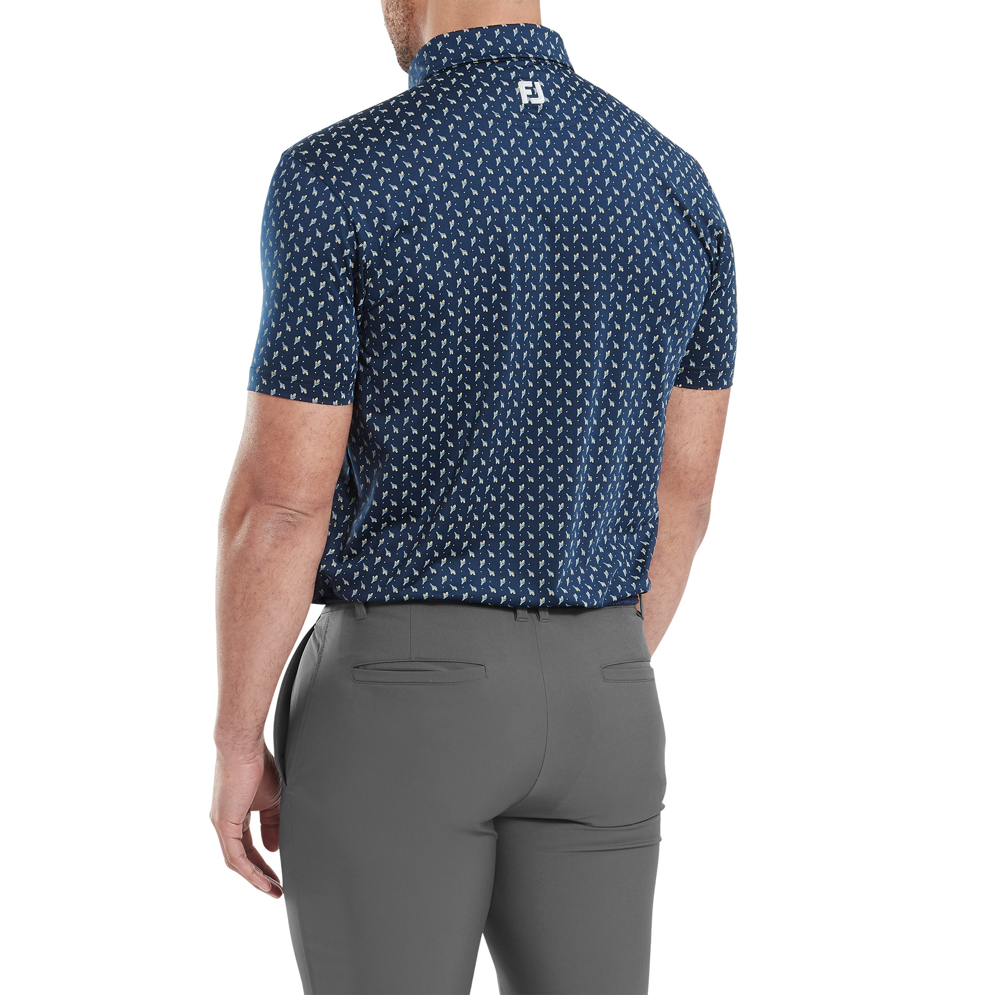 Polo en fil d'Ecosse imprim&eacute; bourgeon