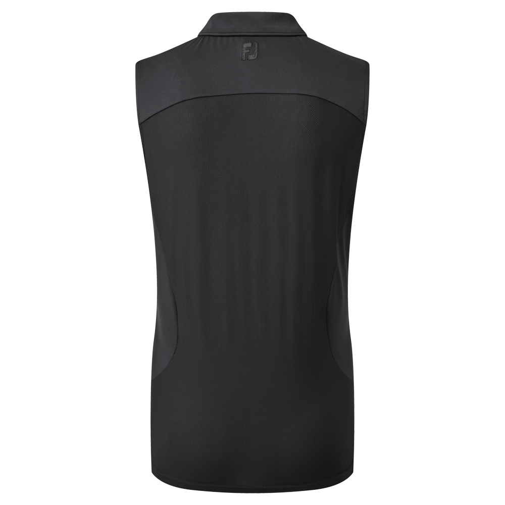 Polo en Fil d'Ecosse sans manche avec dos en maille