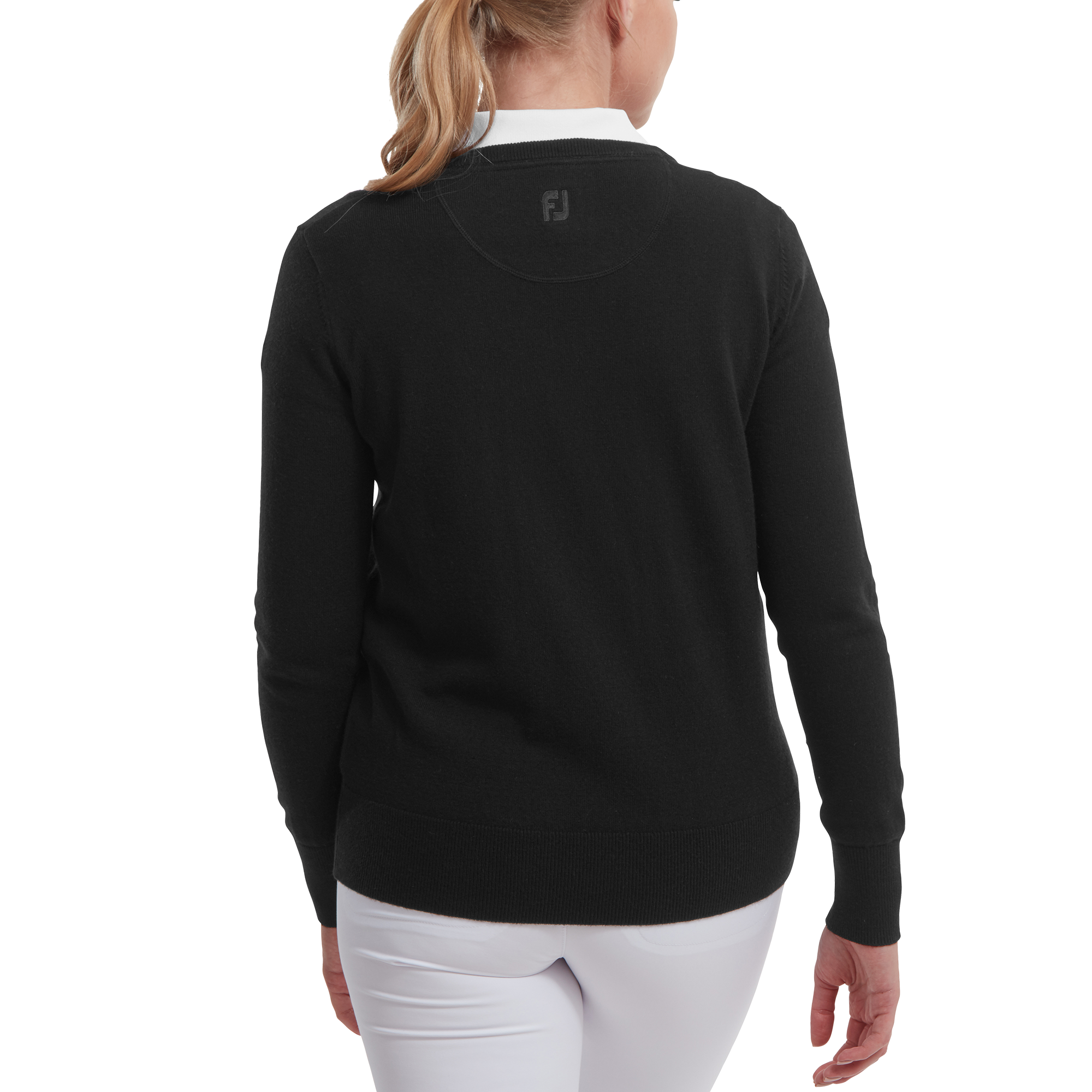 Wollmischpullover mit V-Ausschnitt