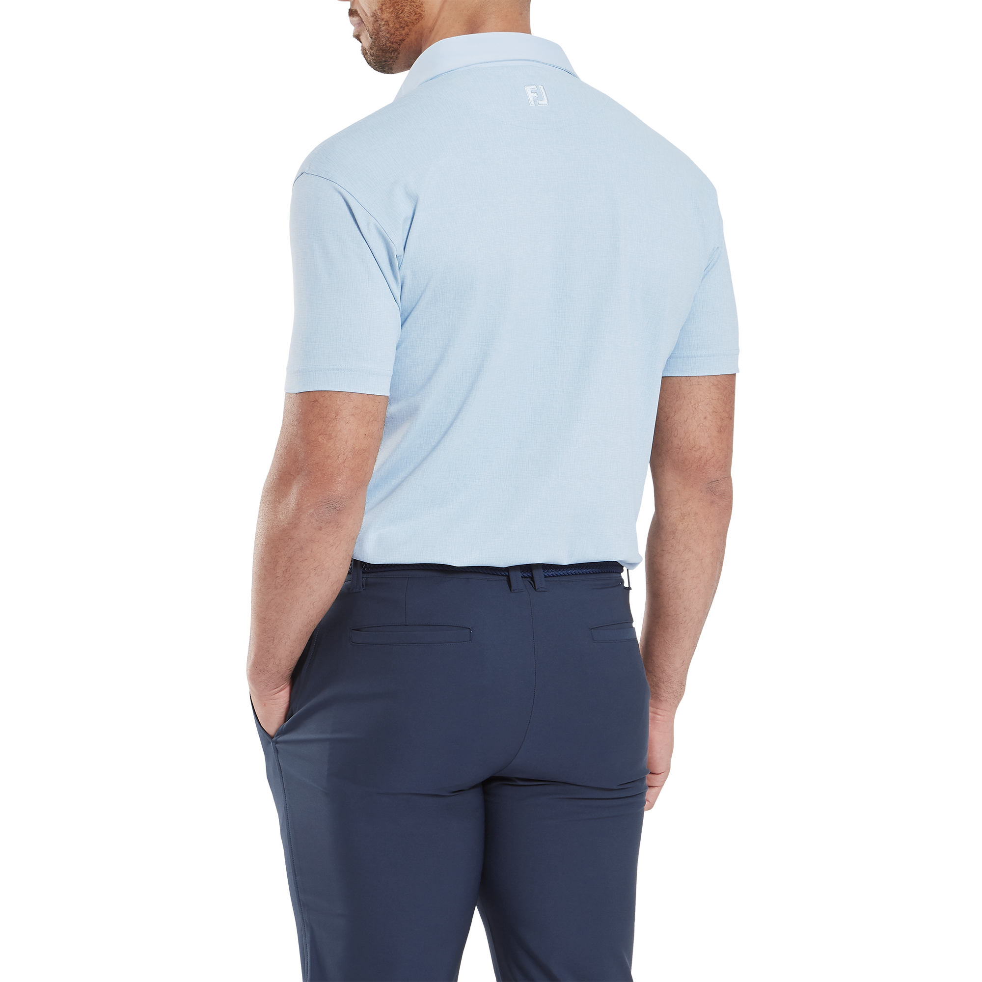 Polo en fil d'Ecosse impression textur&eacute;e