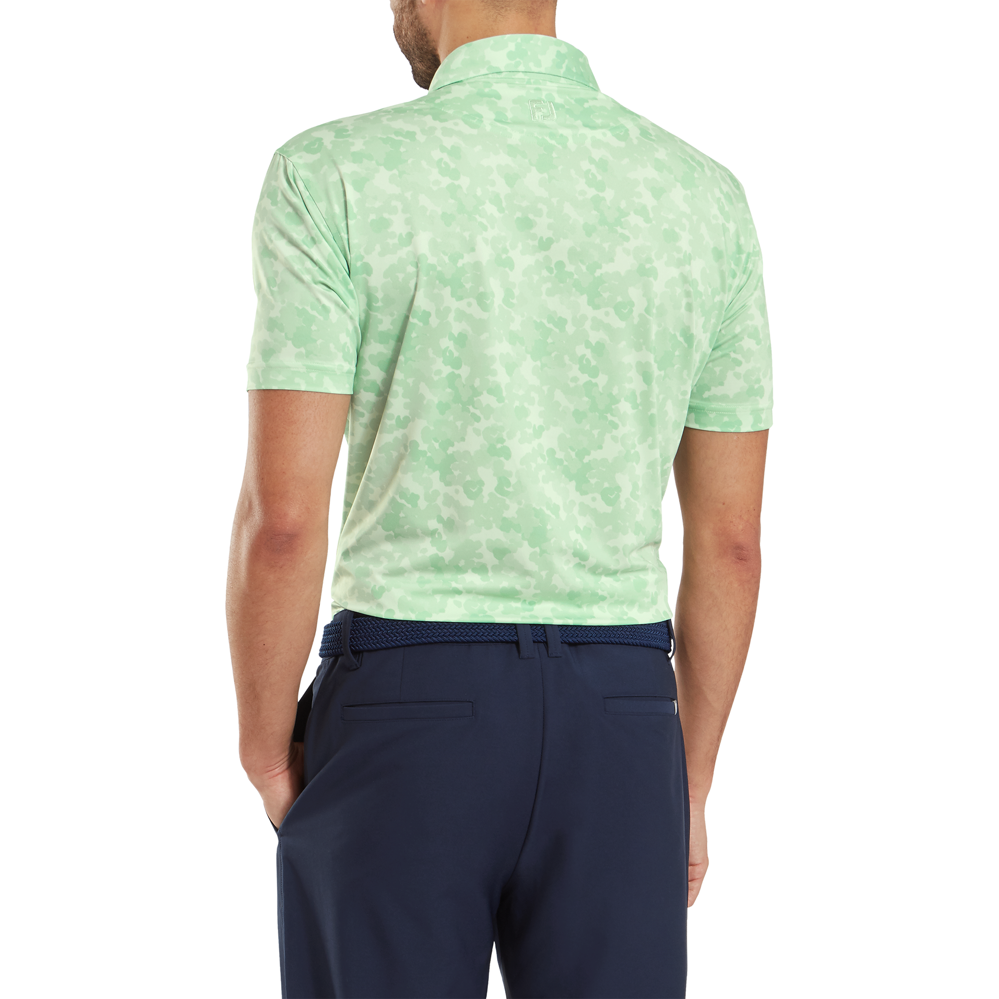 Polo en fil d'Ecosse imprim&eacute; camouflage