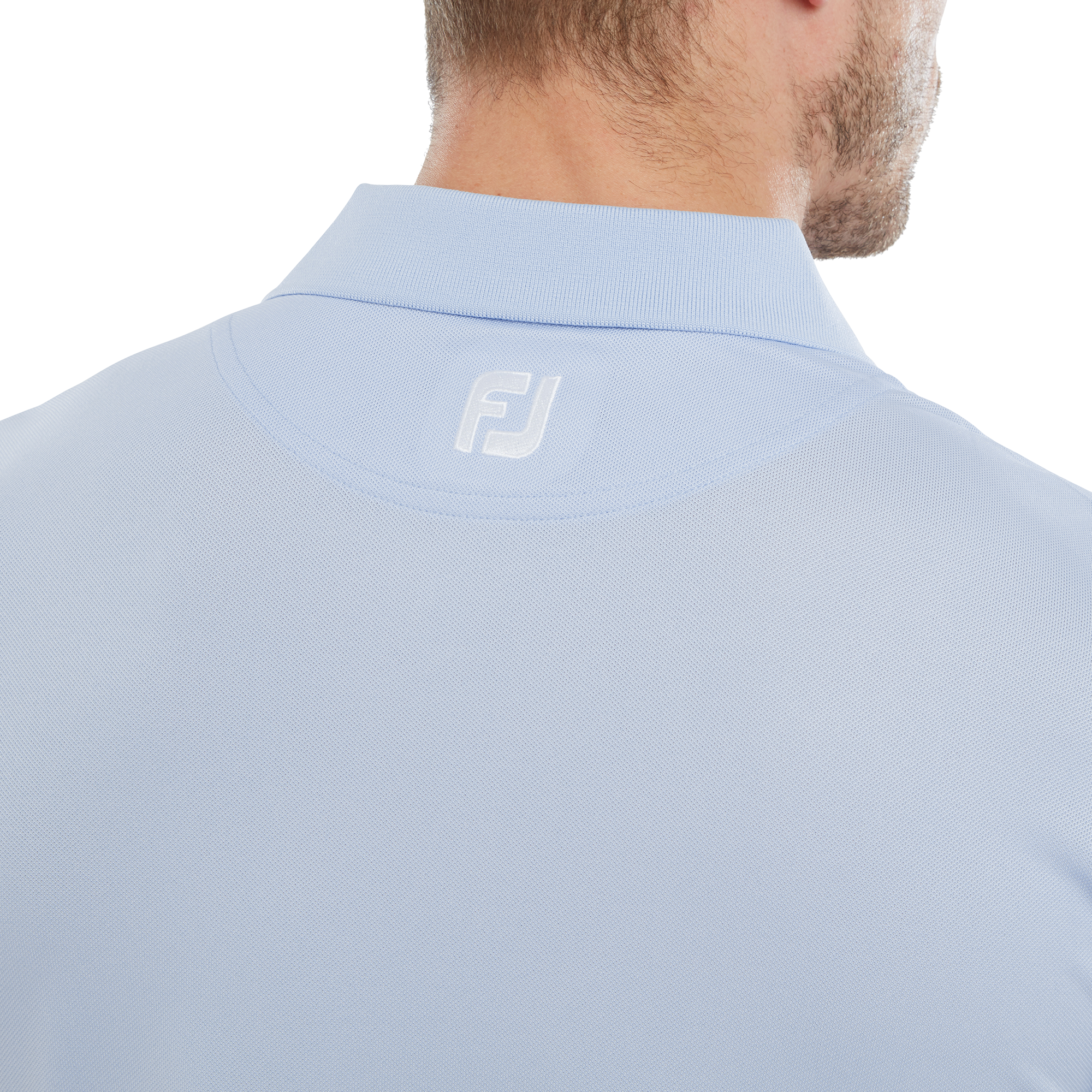 Stretch Piqu&eacute; mit Rippenstrick-Kragen, Uni