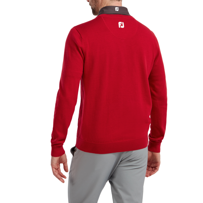 Pullover Col V Mélange de Laine