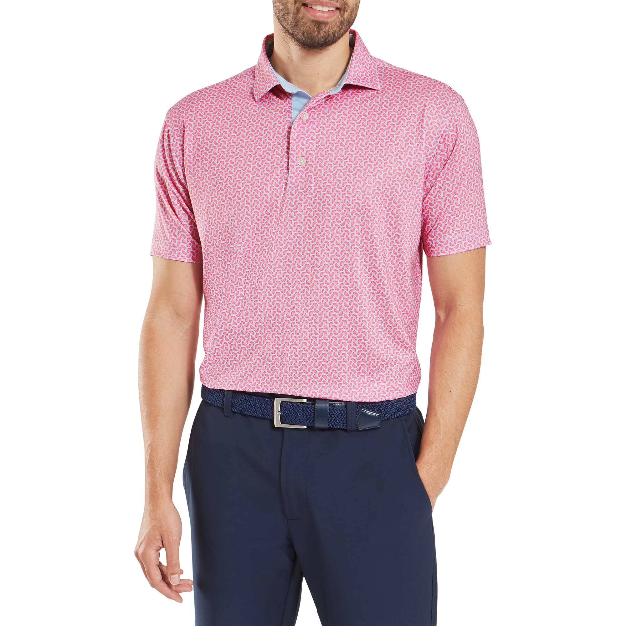 Polo en fil d'Ecosse imprim&eacute; Citron