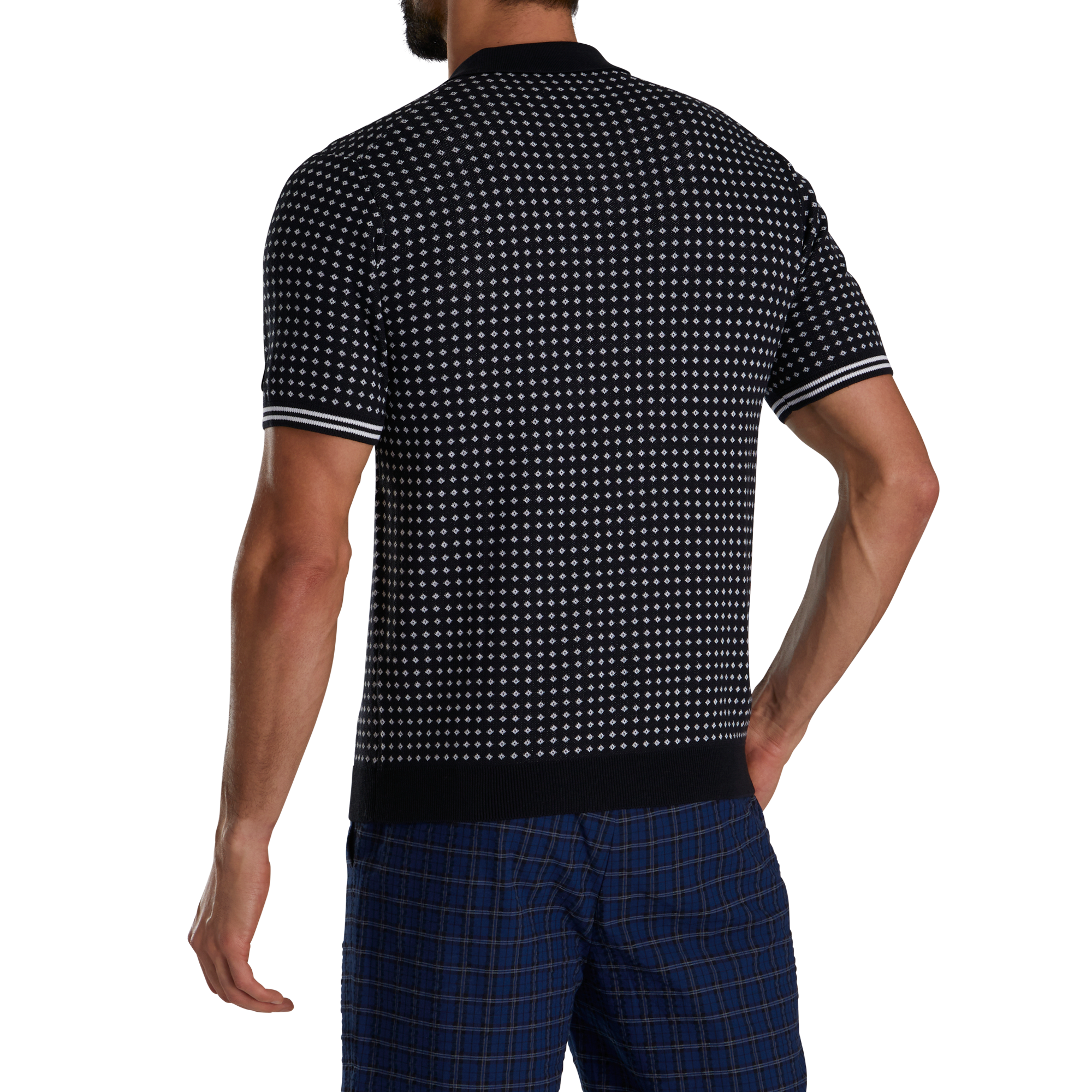 Todd Snyder Short Sleeve Geo Johnny Collar Pullover