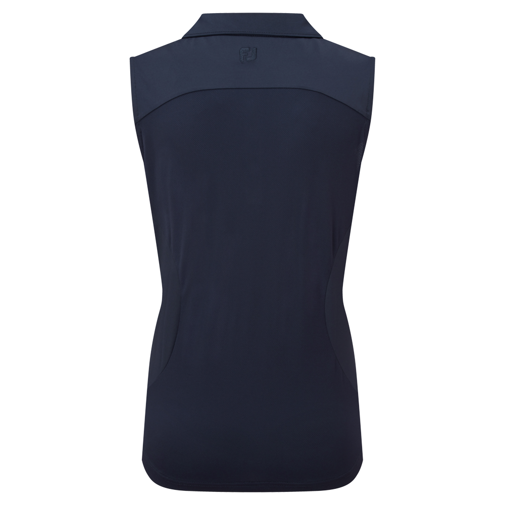 Polo en Fil d'Ecosse sans manche avec dos en maille