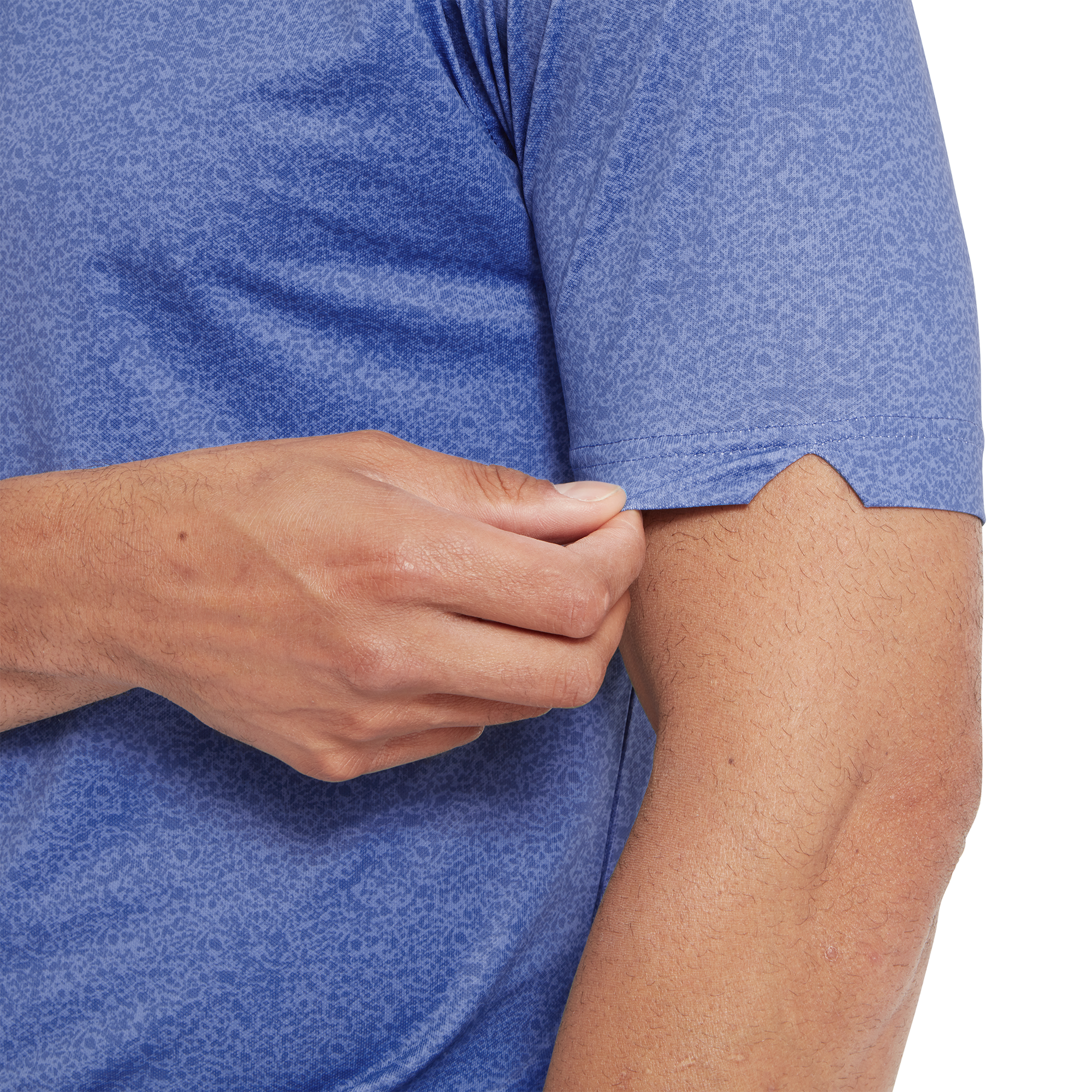 Piqu&eacute; mit Texturdruck und Fallschirmbesatz