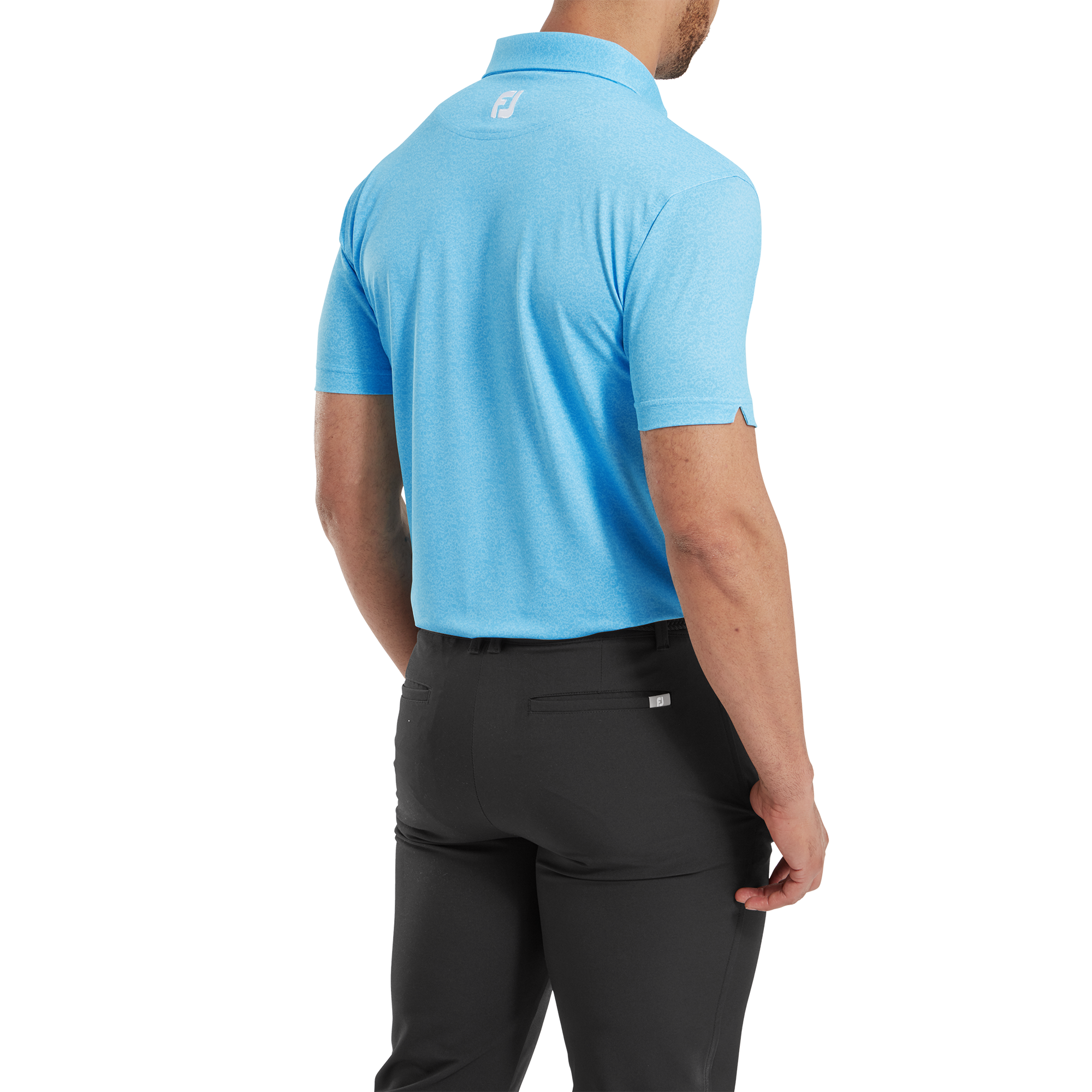 Piqu&eacute; mit Texturdruck und Fallschirmbesatz