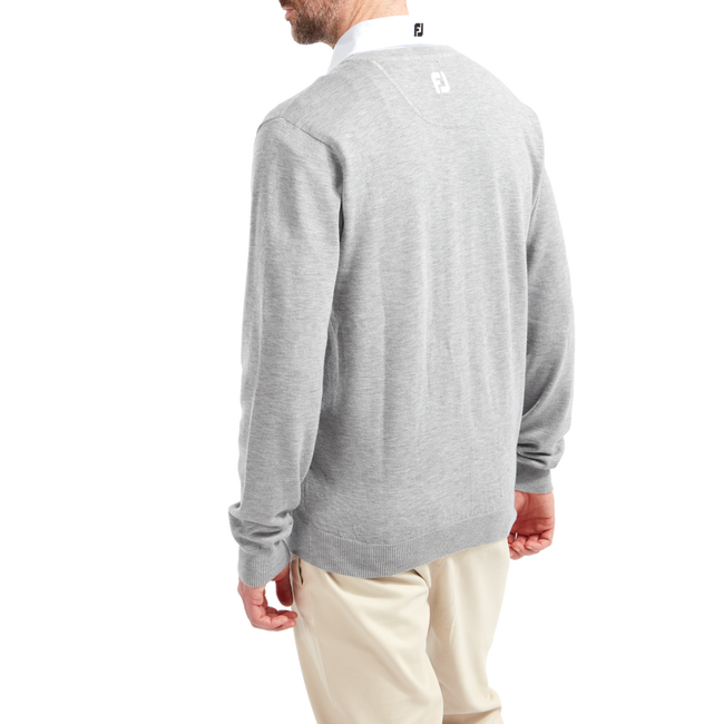 Pullover Col V Mélange de Laine