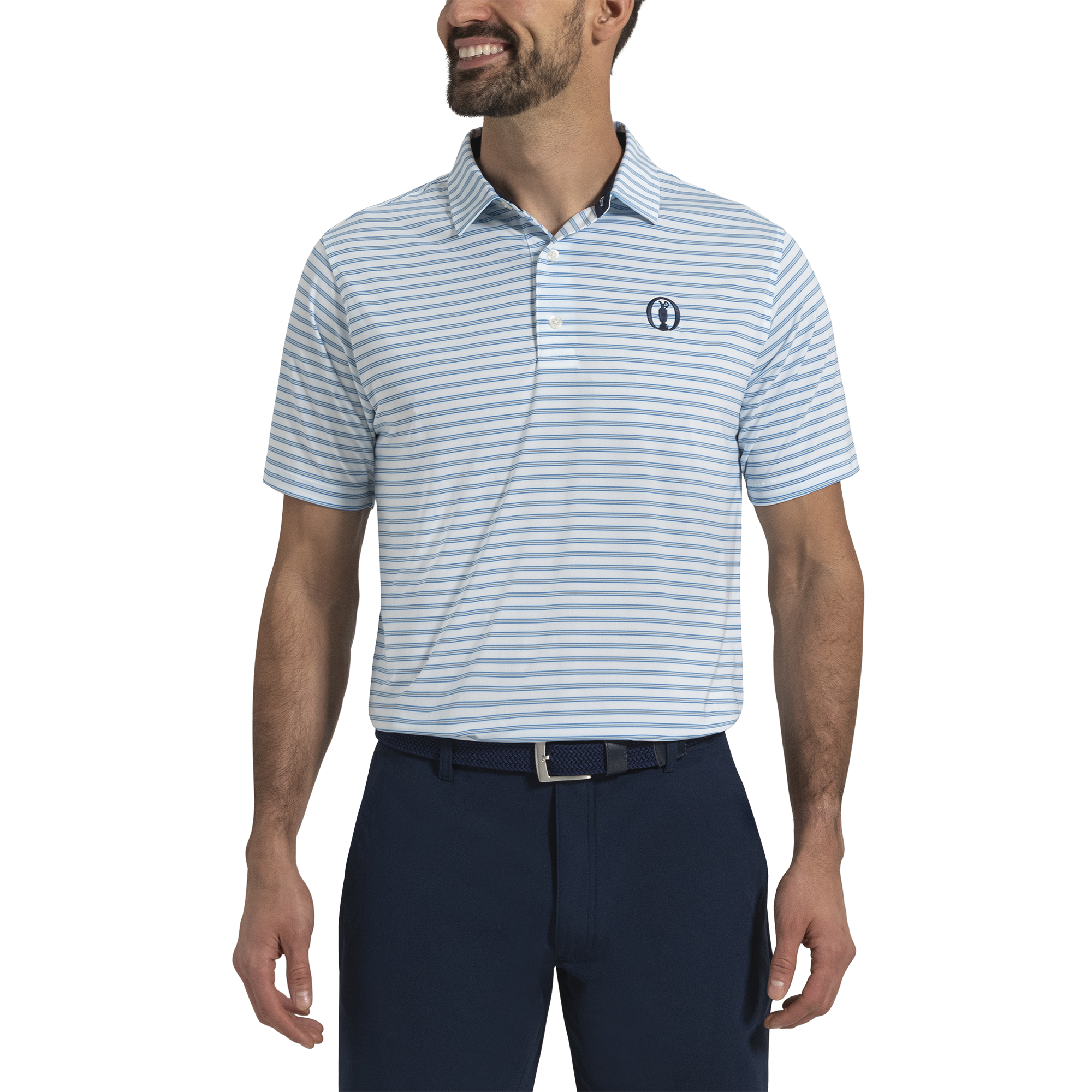 Polo en fil d'Ecosse Open 2025 &agrave; rayures