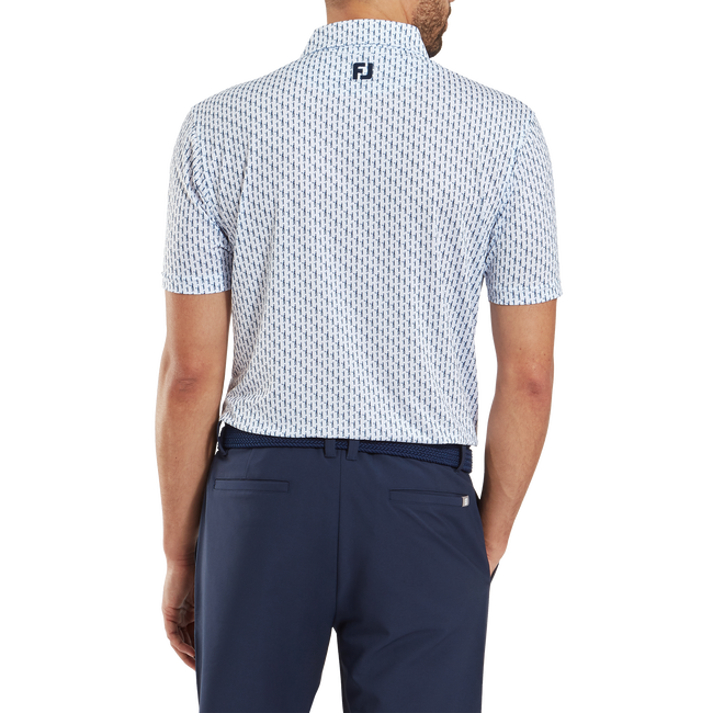 Polo en fil d'Ecosse imprimé silhouette