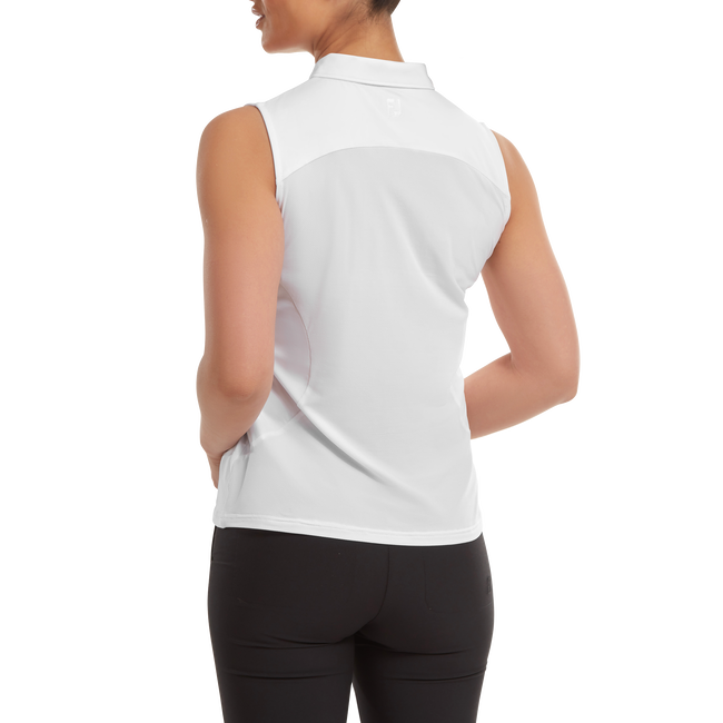 Polo en Fil d'Ecosse sans manche avec dos en maille