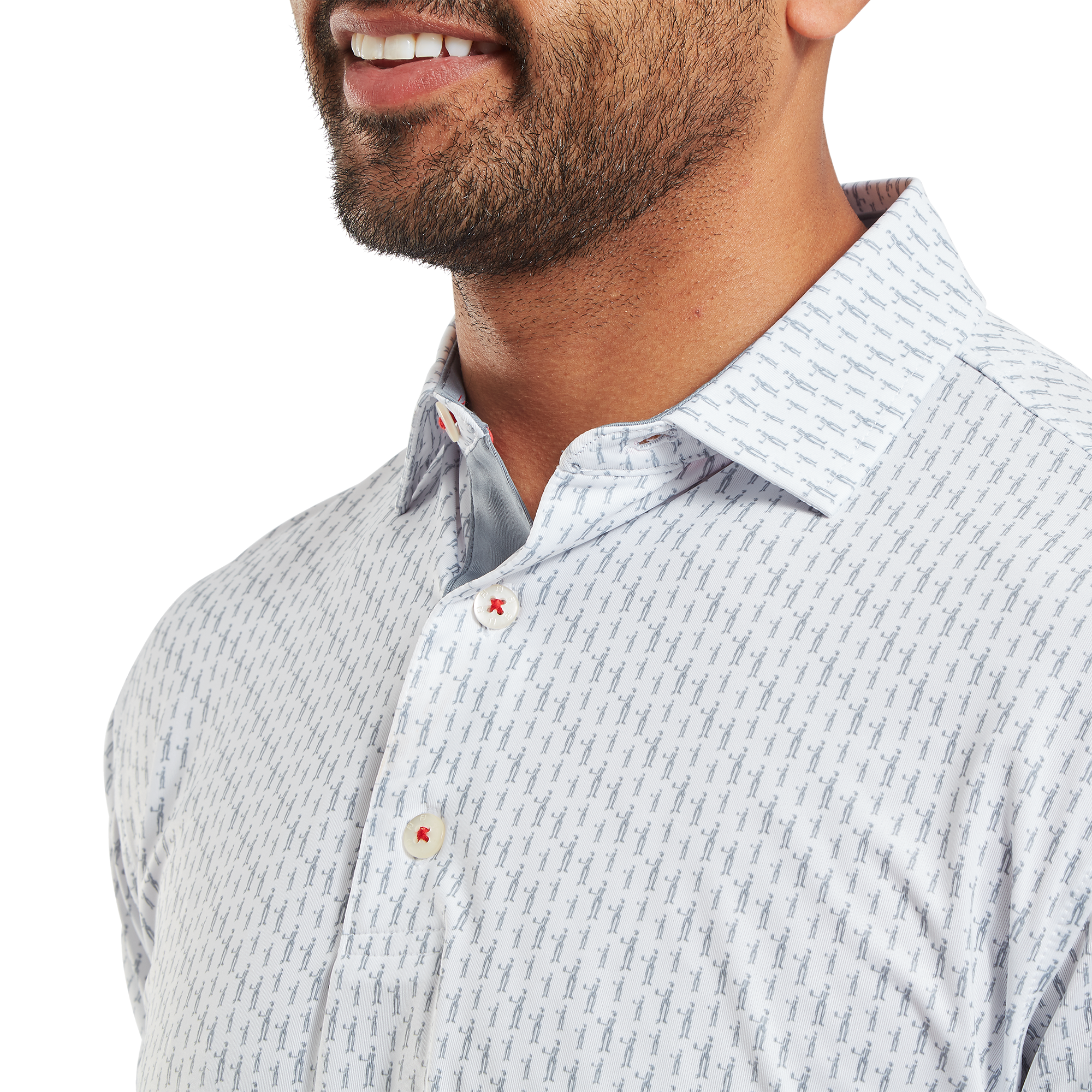 Polo en fil d'Ecosse imprim&eacute; silhouette