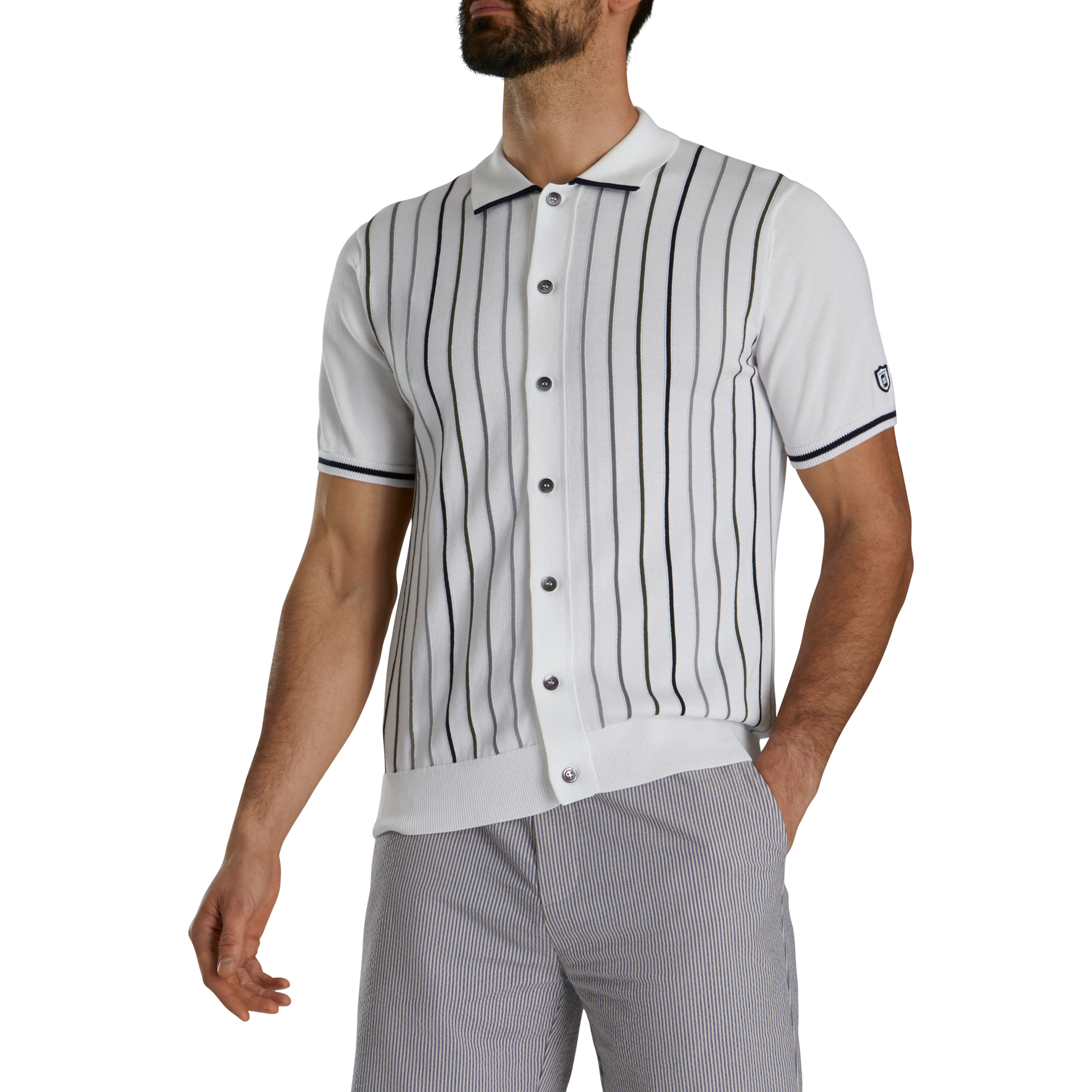 Todd Snyder Short Sleeve Full Placket Sweater Polo