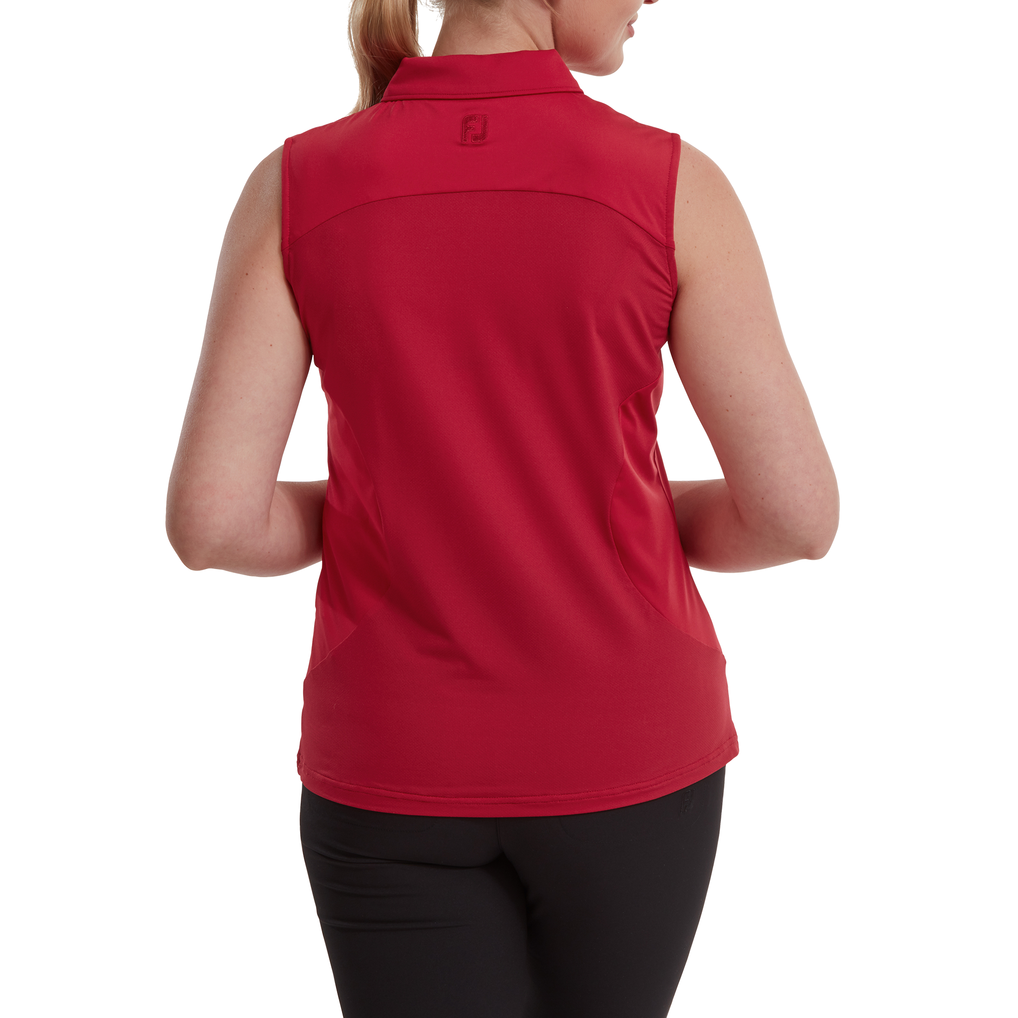 Polo en Fil d'Ecosse sans manche avec dos en maille