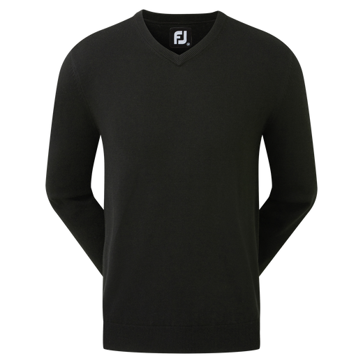 Wollmischpullover mit V-Kragen