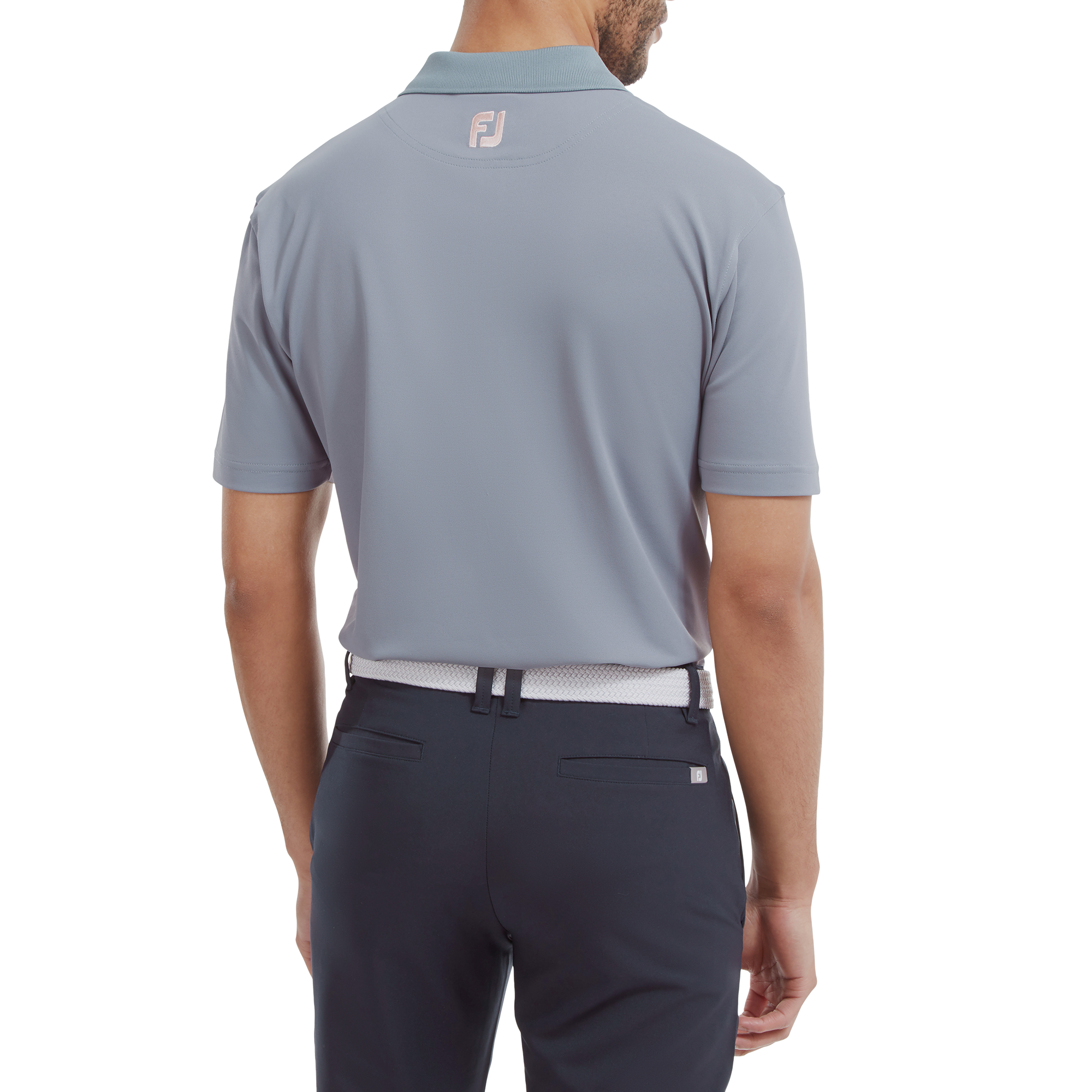 Pik&eacute;e mit gestreifter Kragenleiste