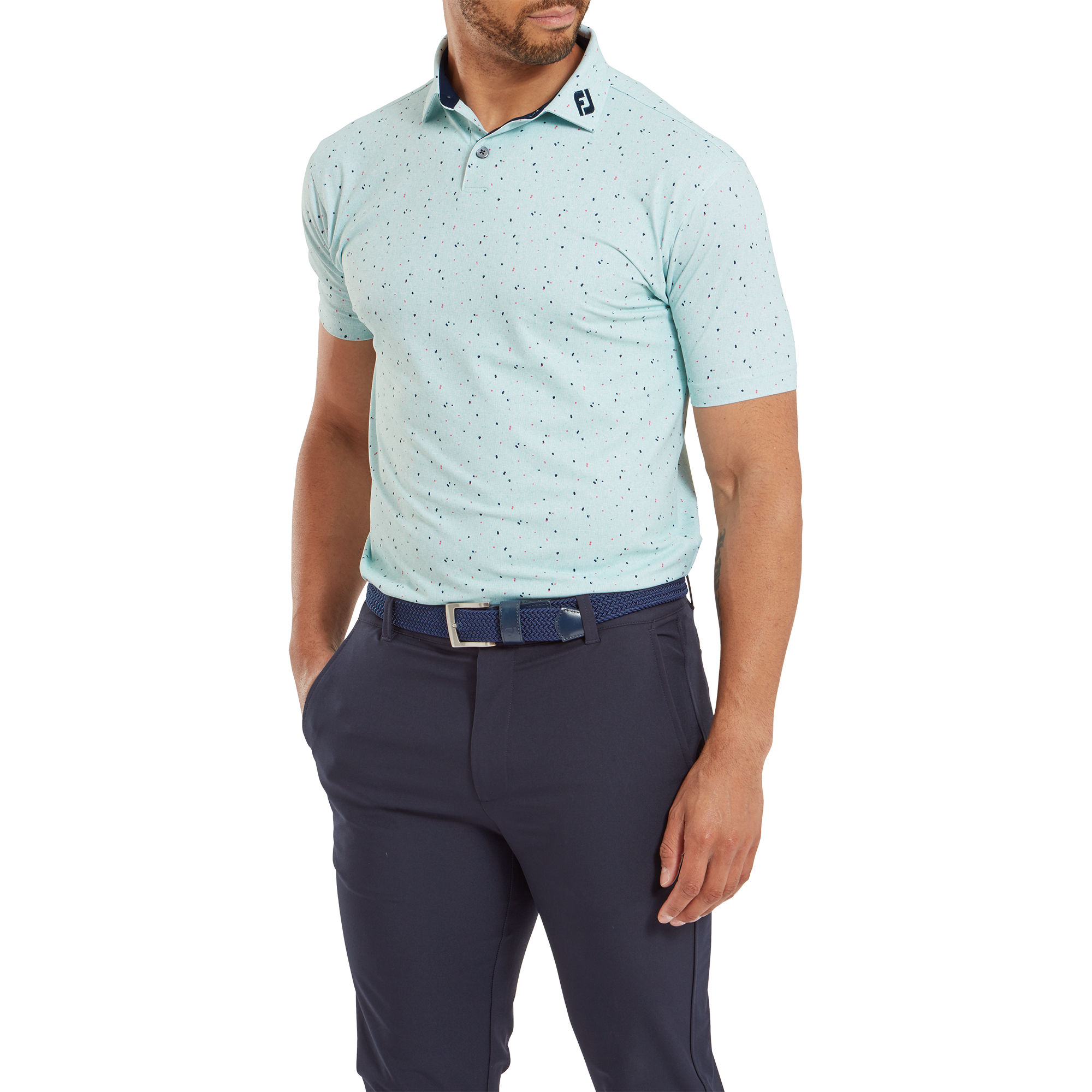 Polo piqu&eacute; avec texture Tweed