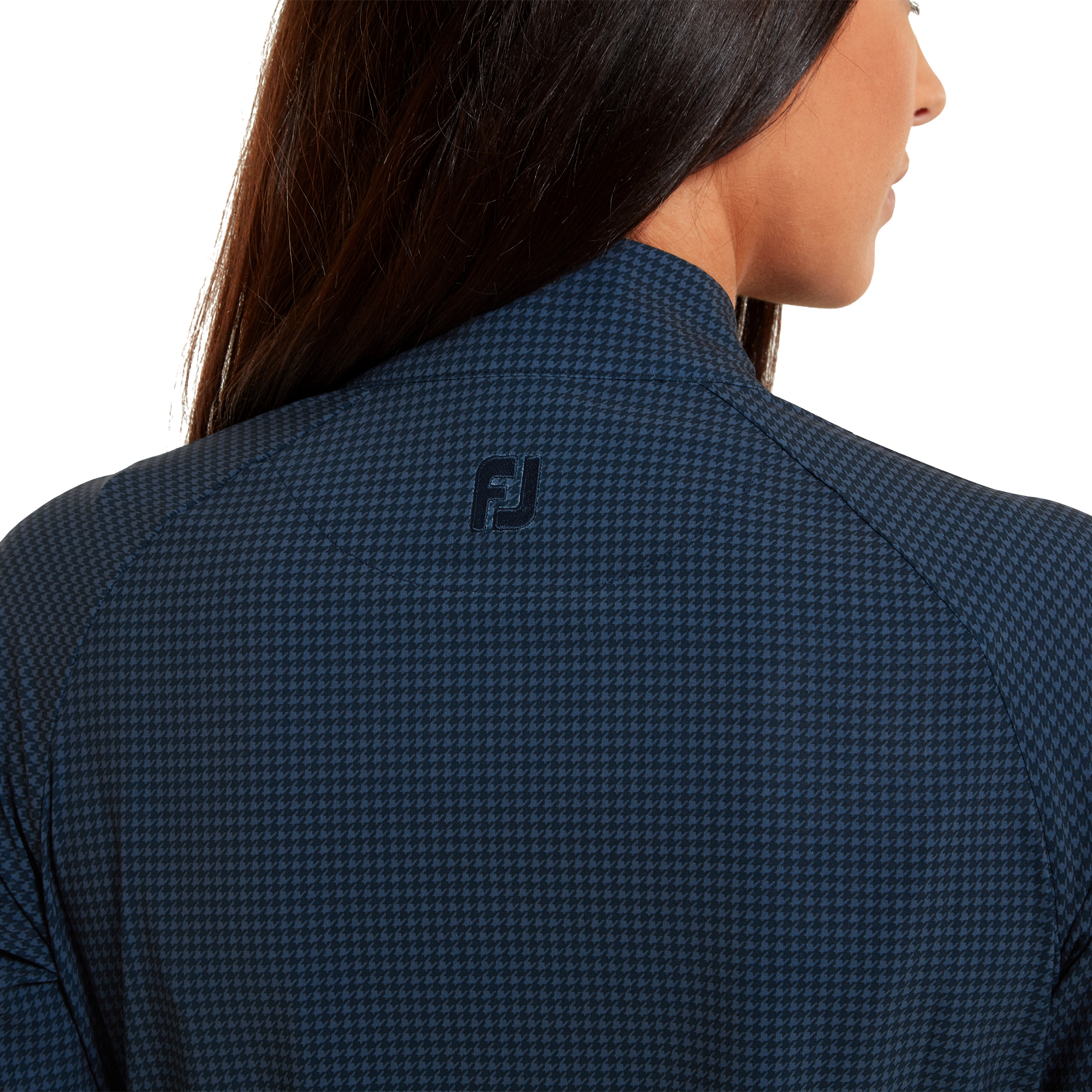 Gewebte Jacke mit Hahnentritt Print