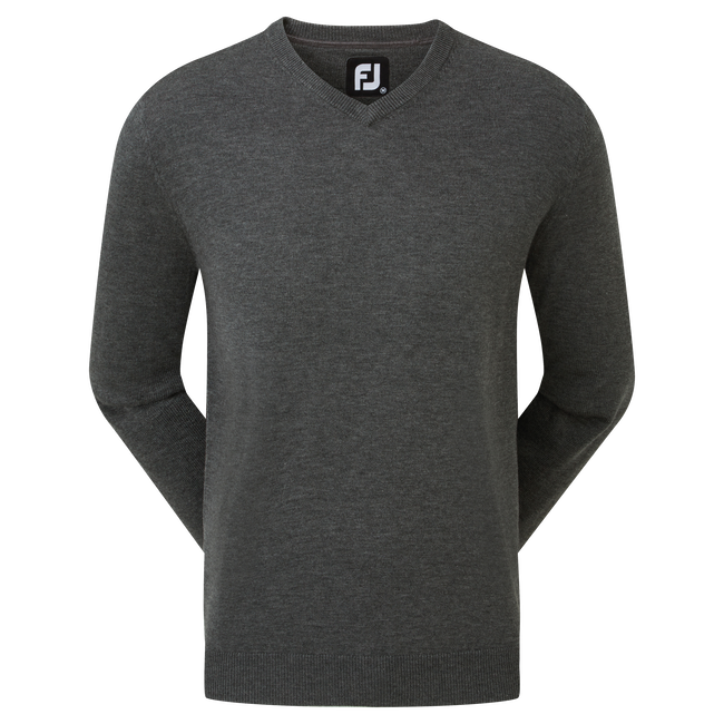 Wollmischpullover mit V-Kragen