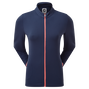 Pullover Full-Zip l&eacute;ger &agrave; rayures ton sur ton
