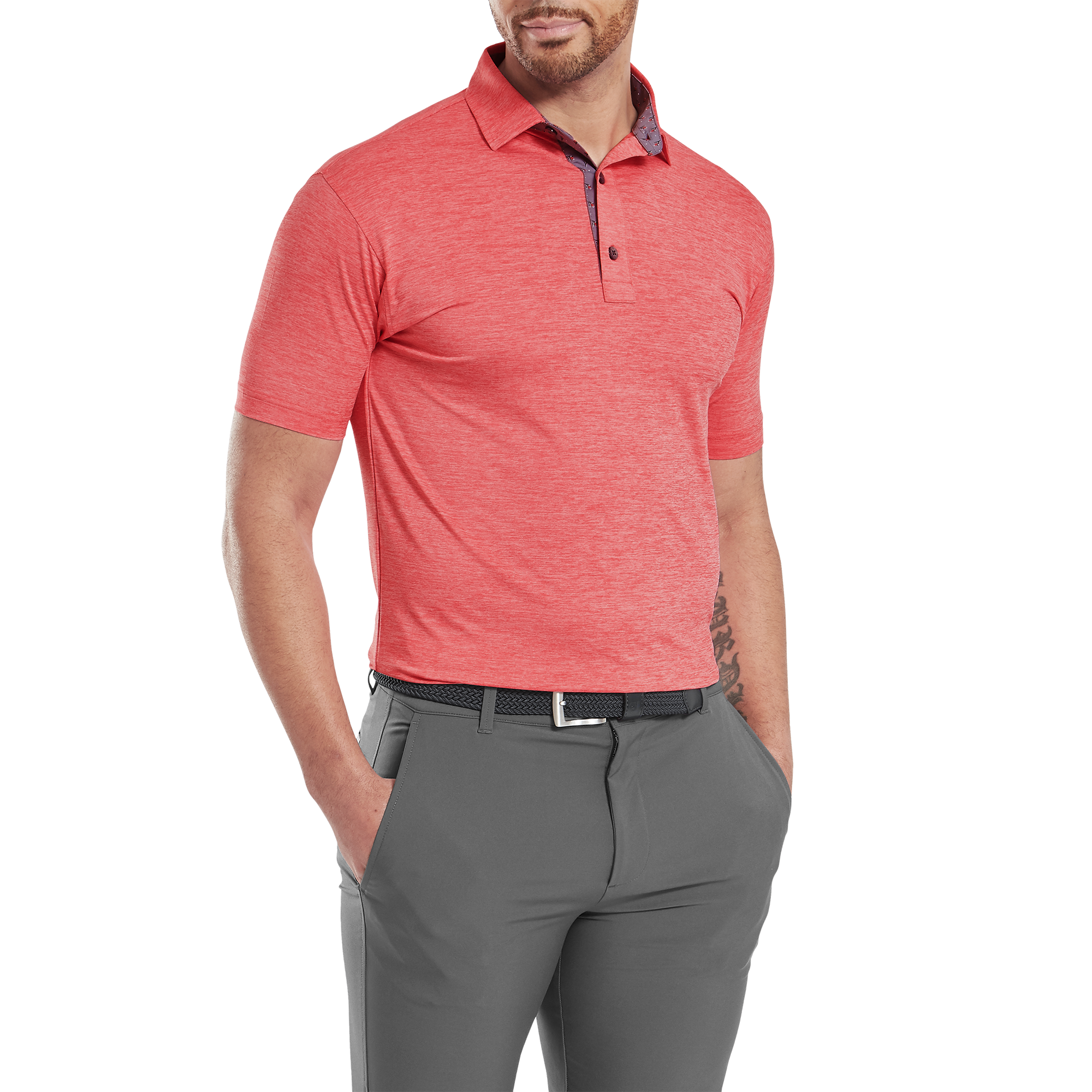 Polo en fil d'Ecosse impression chin&eacute;e