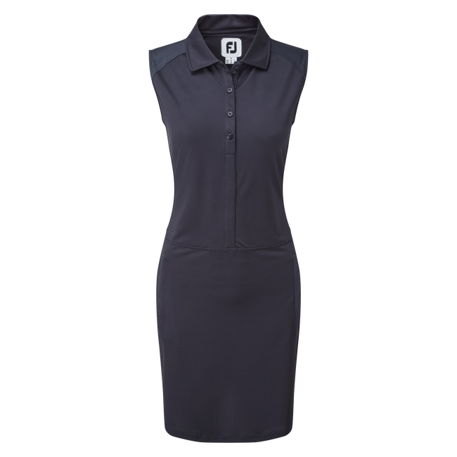 Pikee-Kleid mit angedeuteten Cap-Ärmeln