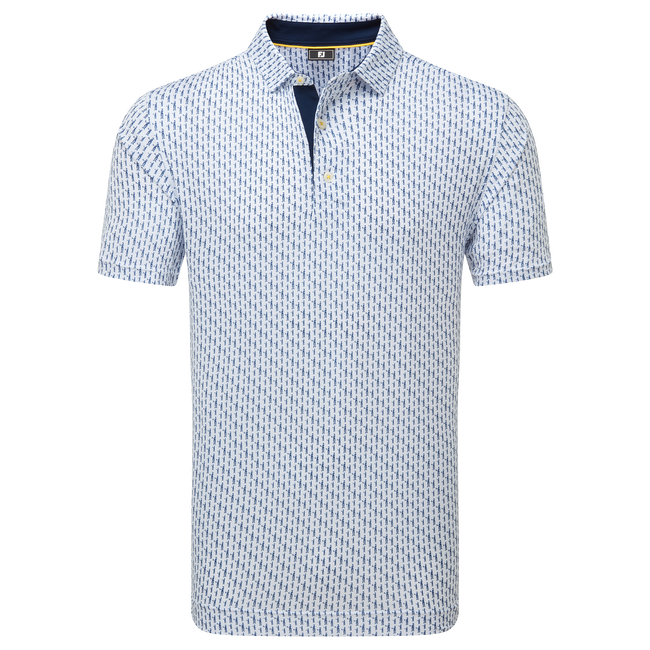 Polo en fil d'Ecosse imprimé silhouette