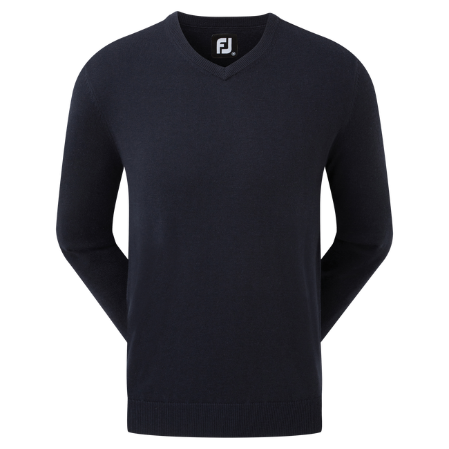 Pullover Col V Mélange de Laine