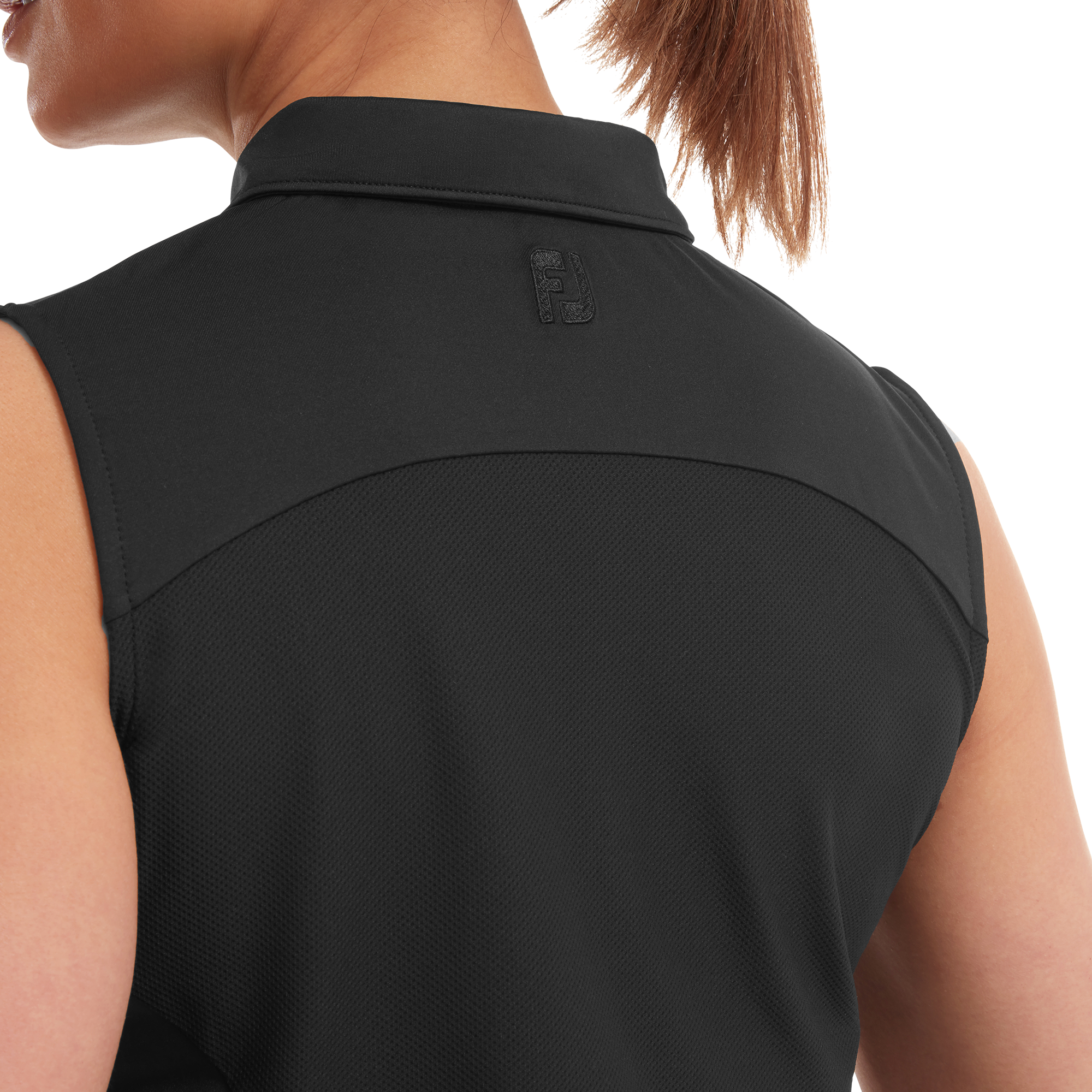 Polo en Fil d'Ecosse sans manche avec dos en maille