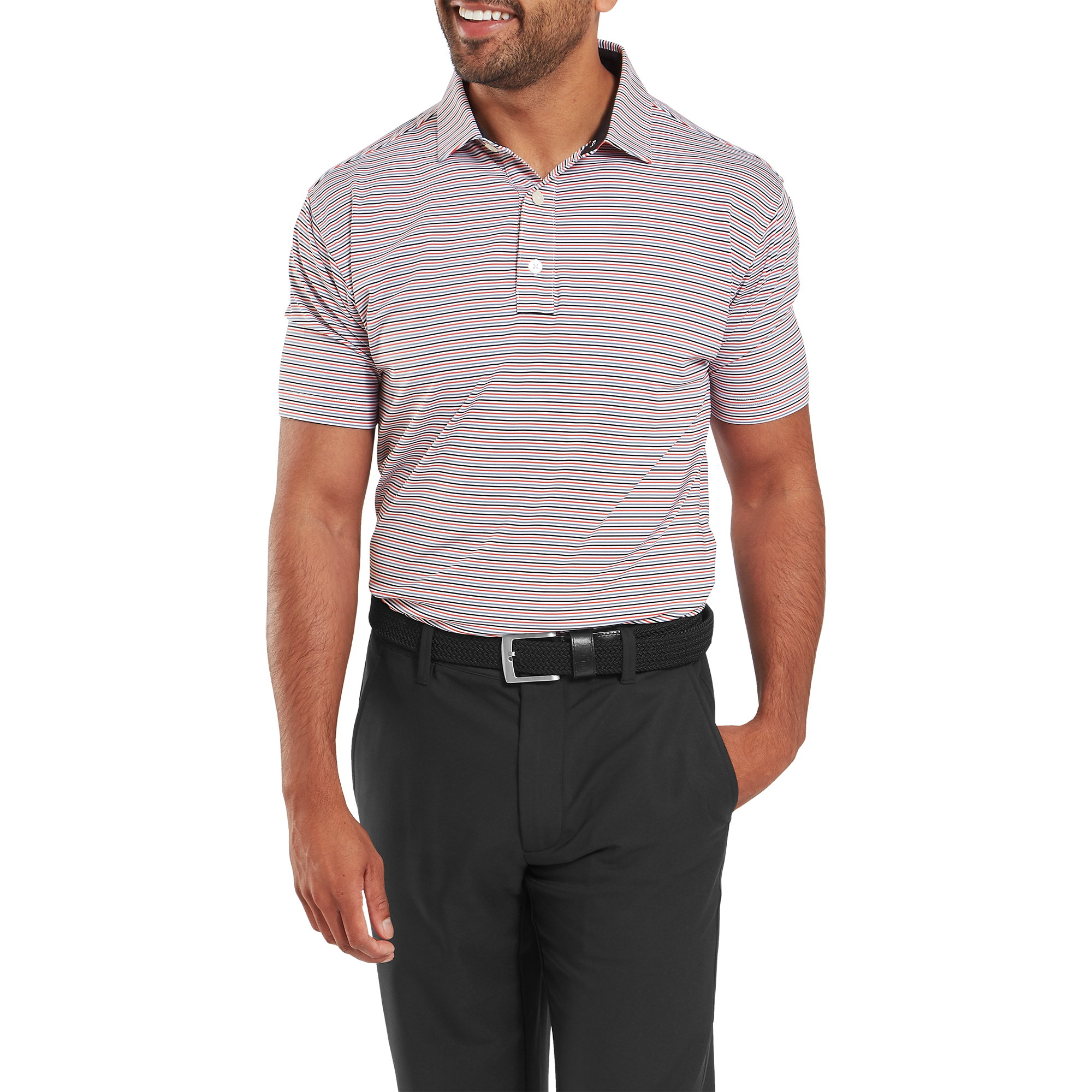 Polo en fil d'Ecosse &agrave; rayures