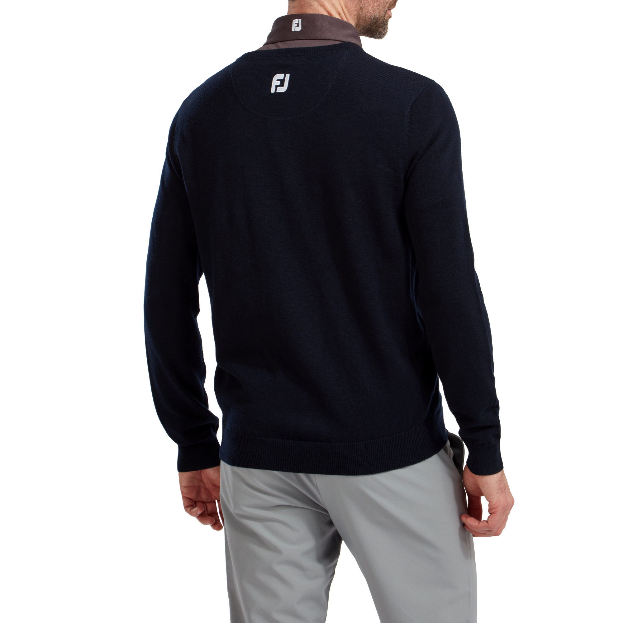 Wollmischpullover mit V-Kragen