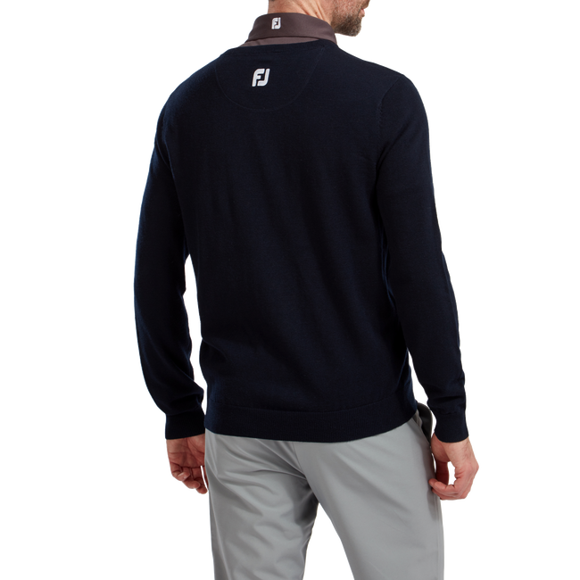 Pullover Col V Mélange de Laine