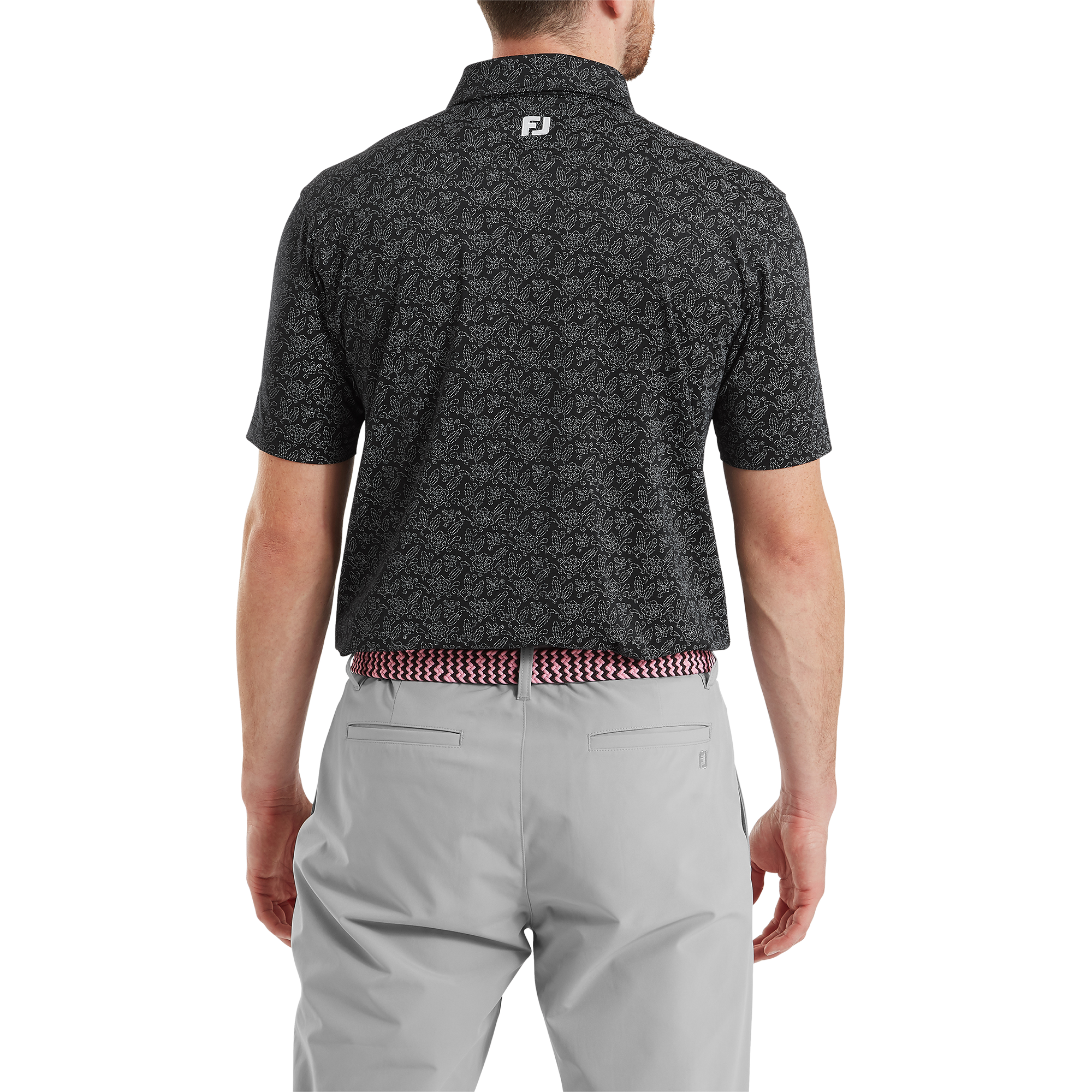 Polo en fil d'Ecosse imprim&eacute; fleuri