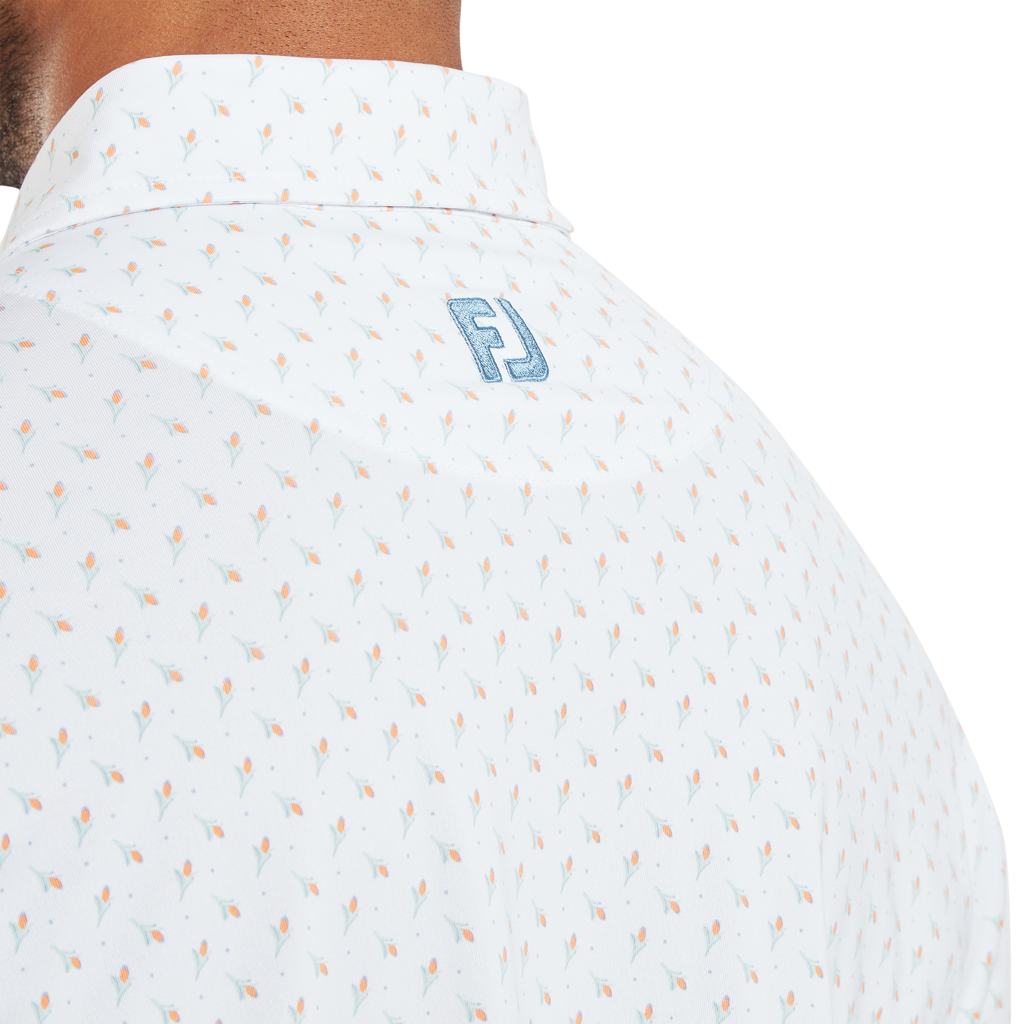 Polo en fil d'Ecosse imprim&eacute; bourgeon