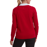 Wollmischpullover mit V-Ausschnitt