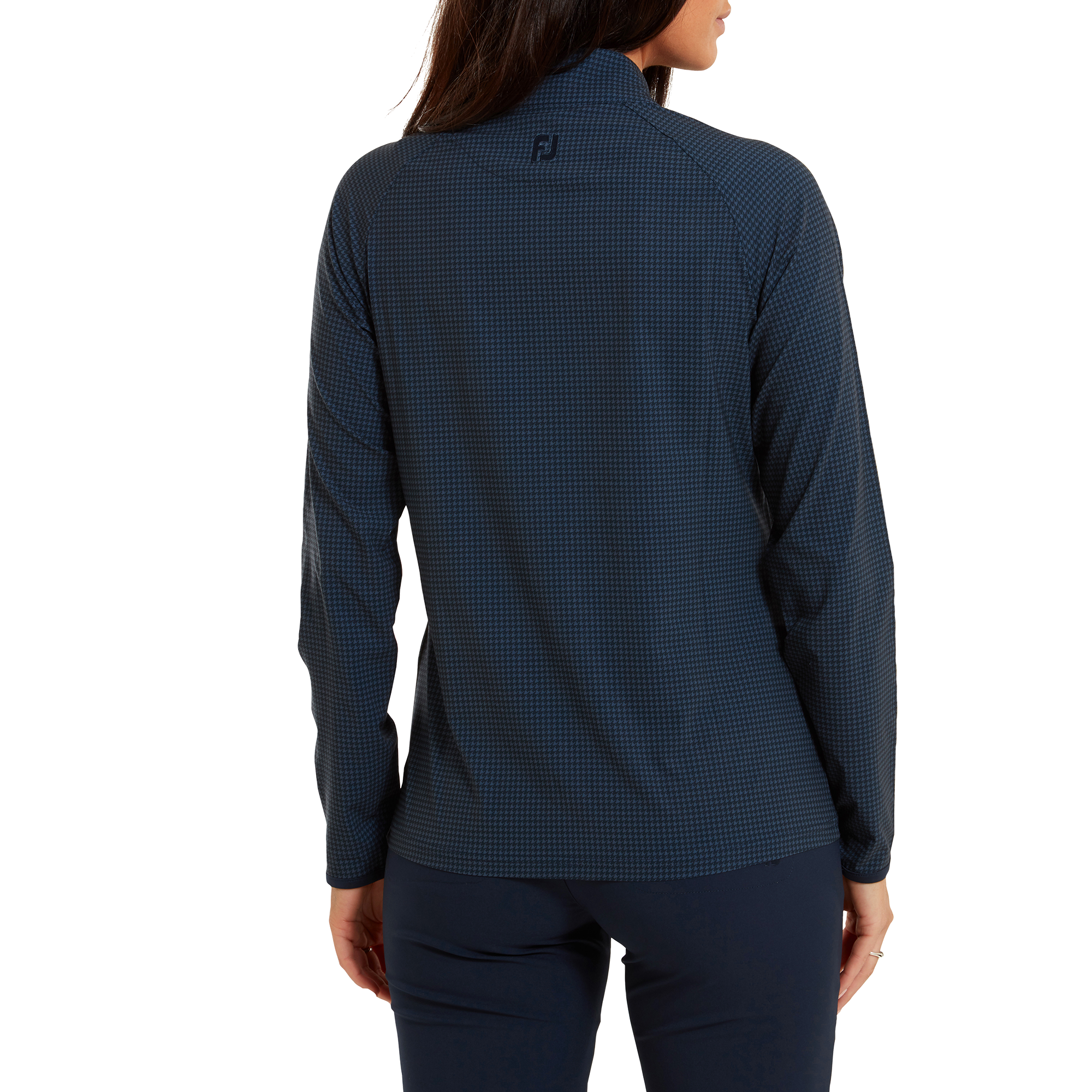 Gewebte Jacke mit Hahnentritt Print